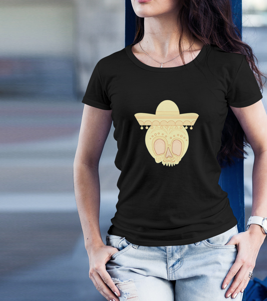 Mexico Cinco De Mayo Sombrero Skull Piñata T-Shirt