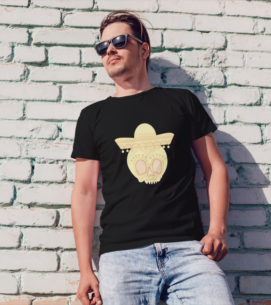 Mexico Cinco De Mayo Sombrero Skull Piñata T-Shirt