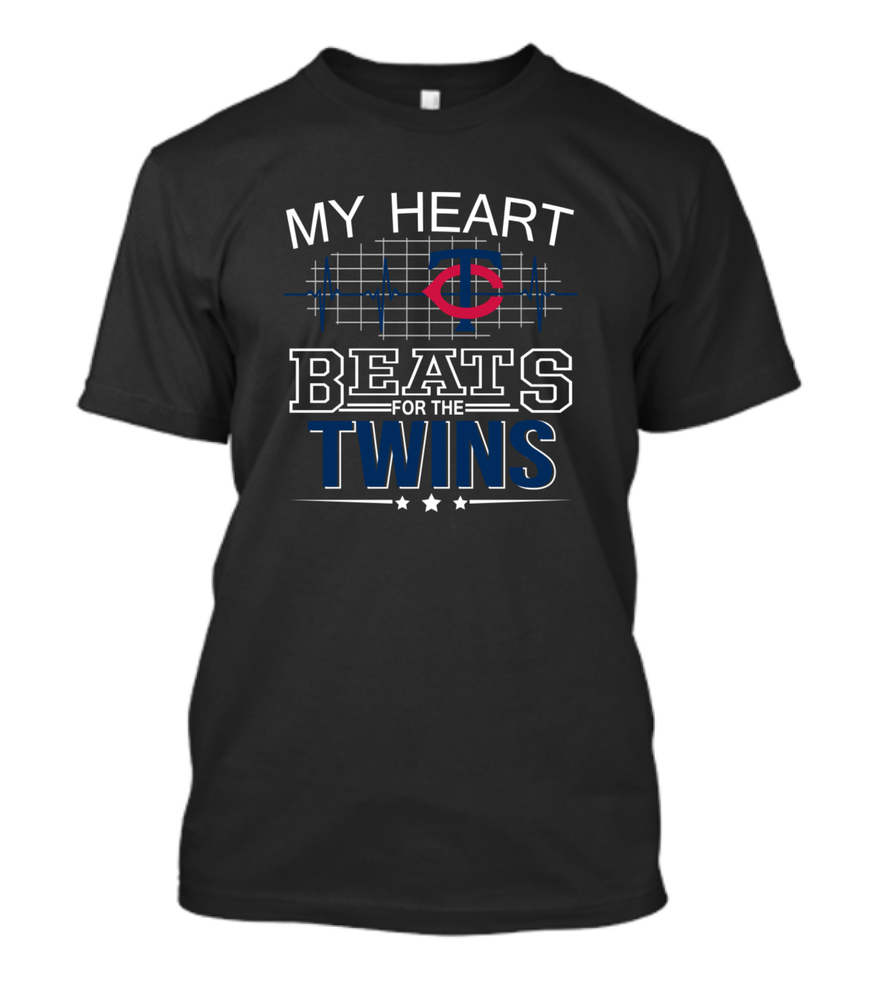 MY HEART BEATS FOR THE MINNESOTA TWINS LOGO WITH BASEBALL BACKDROP T-Shirt