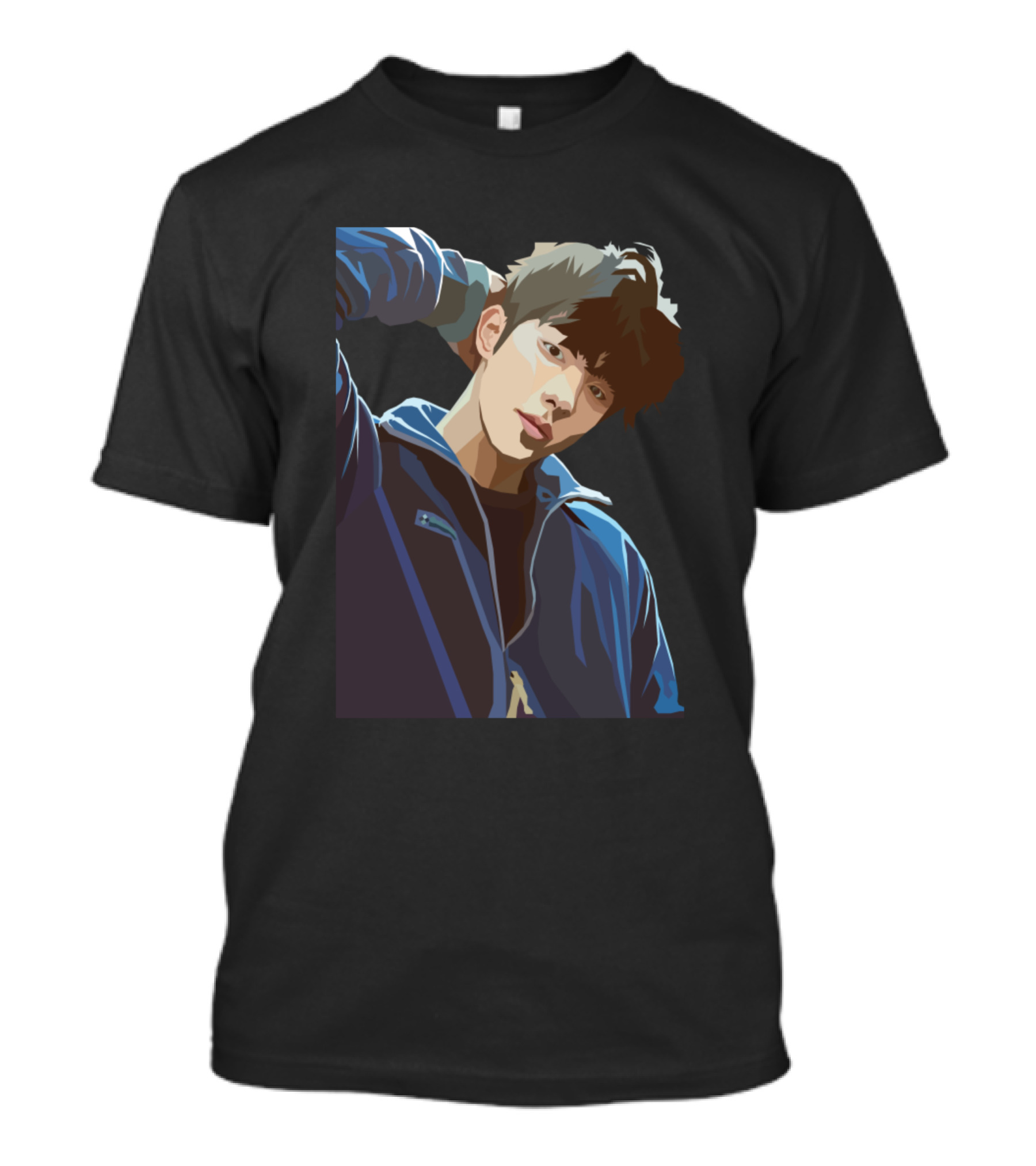 Nam Joo Hyuk Styled Portrait In Blue Jacket T-Shirt