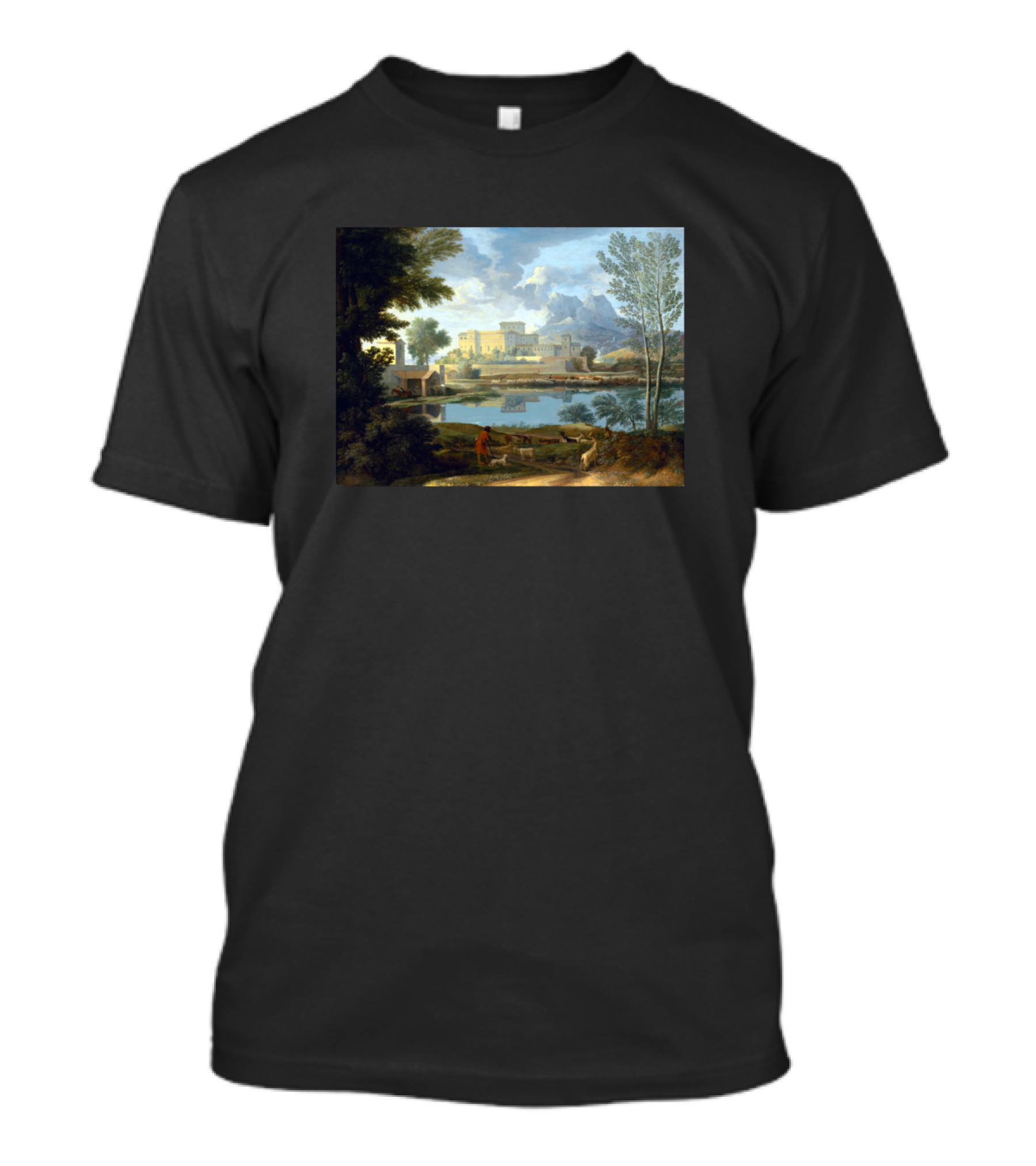Nicolas Poussin Landscape With A Calm Scenic Reflections And Tranquil Atmosphere T-Shirt