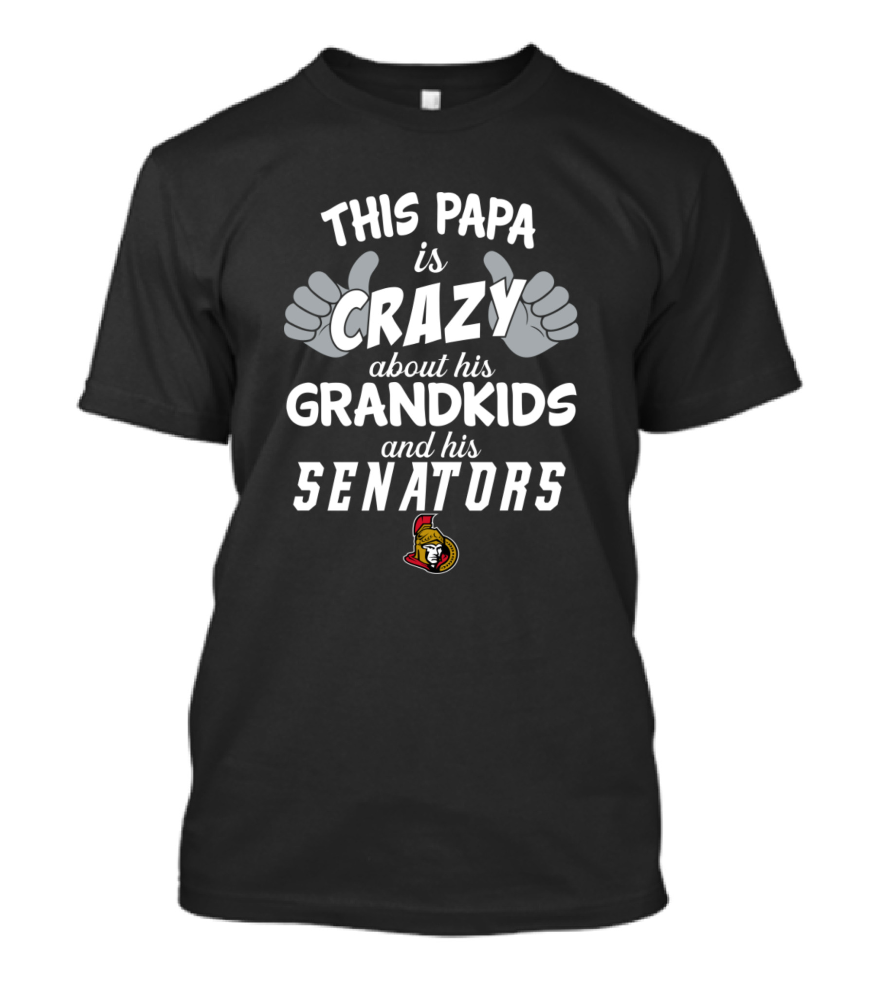 This Papa Is Crazy About His Grandkids And His Senators Ottawa Senators Grandpa T-Shirt