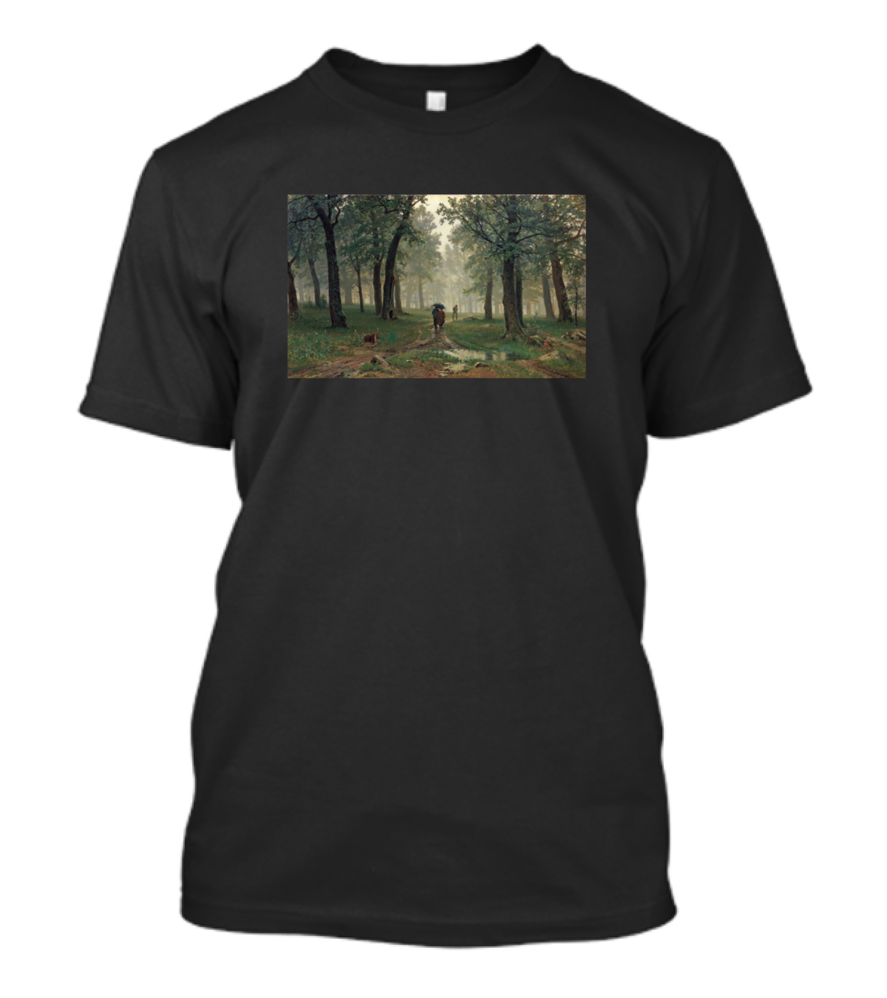 Rain In An Oak Forest Ivan Shishkin Painting Nature Scene T-Shirt