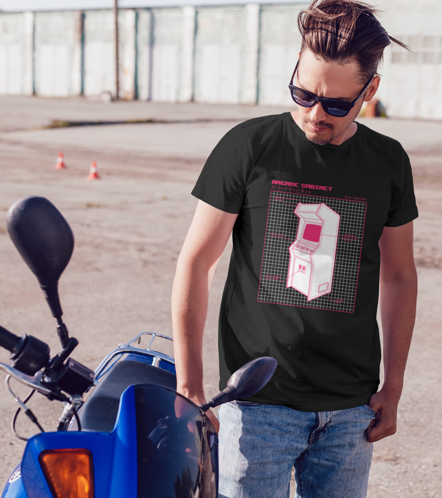 Arcade Cabinet Diagram SCP-6049XX Retro Video Game Grid T-Shirt