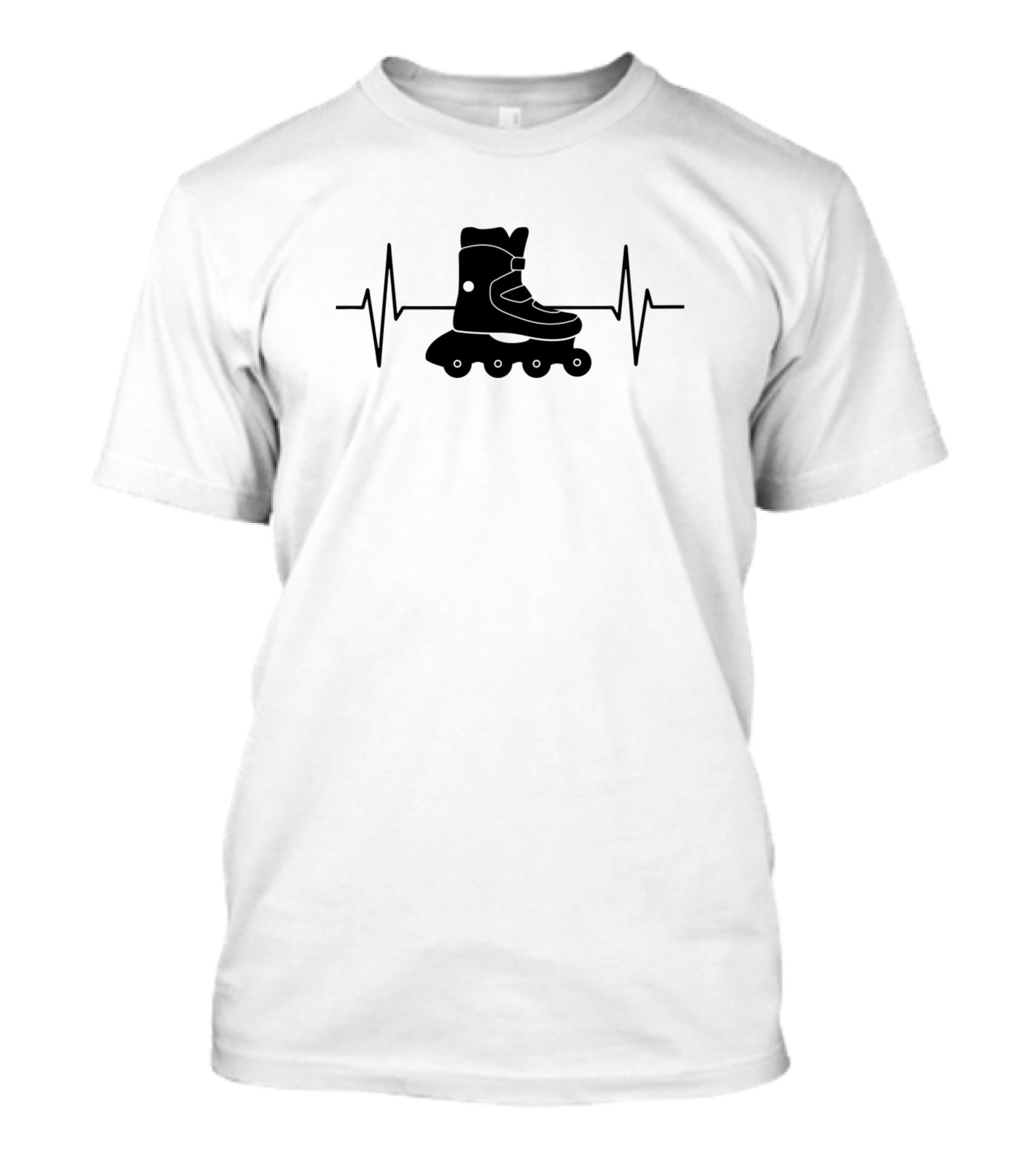Rollerblading EKG Line Roller Skate Heartbeat T-Shirt