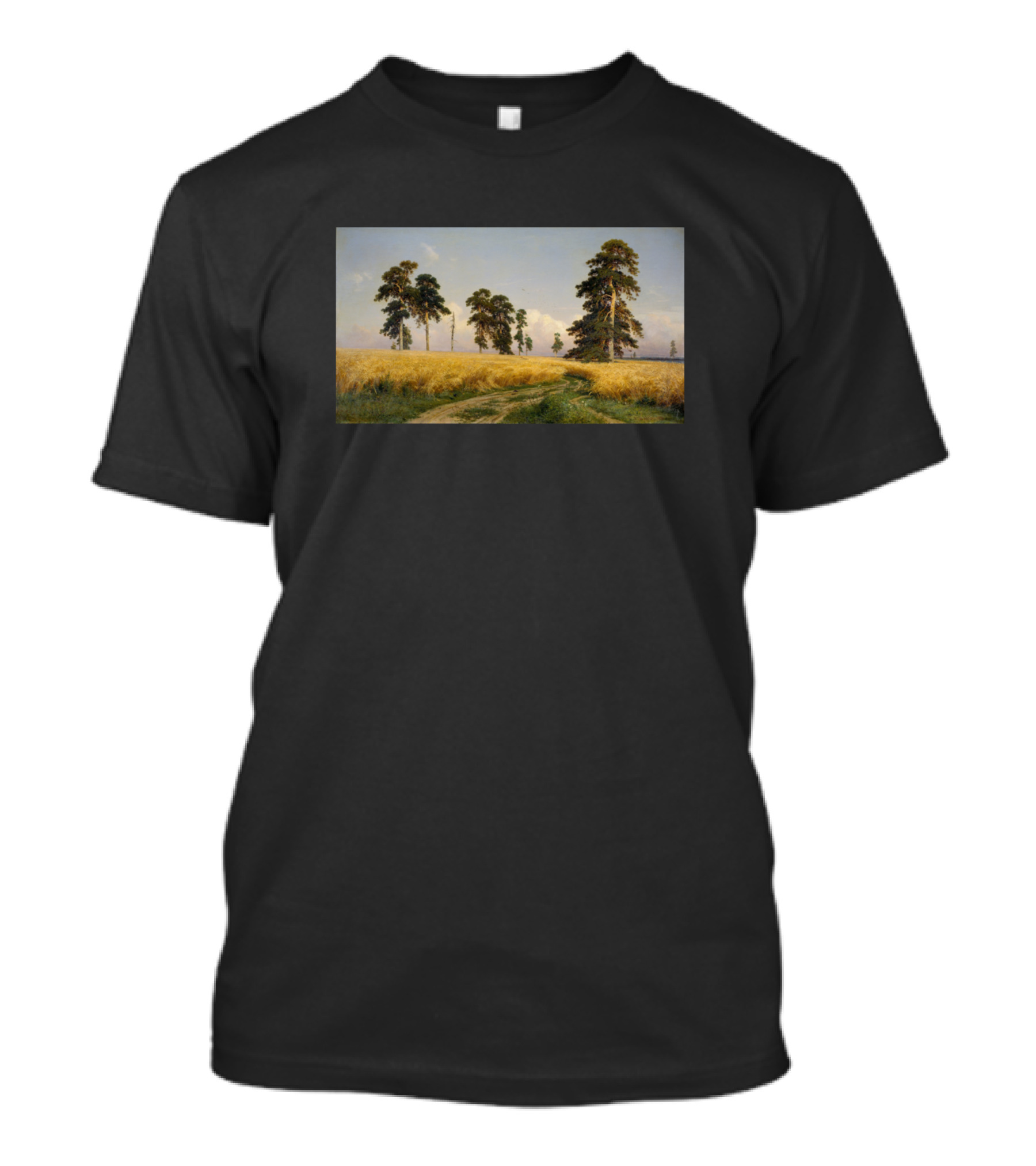 Rye Landscape By Ivan Shishkin Classic Pastoral Scene T-Shirt