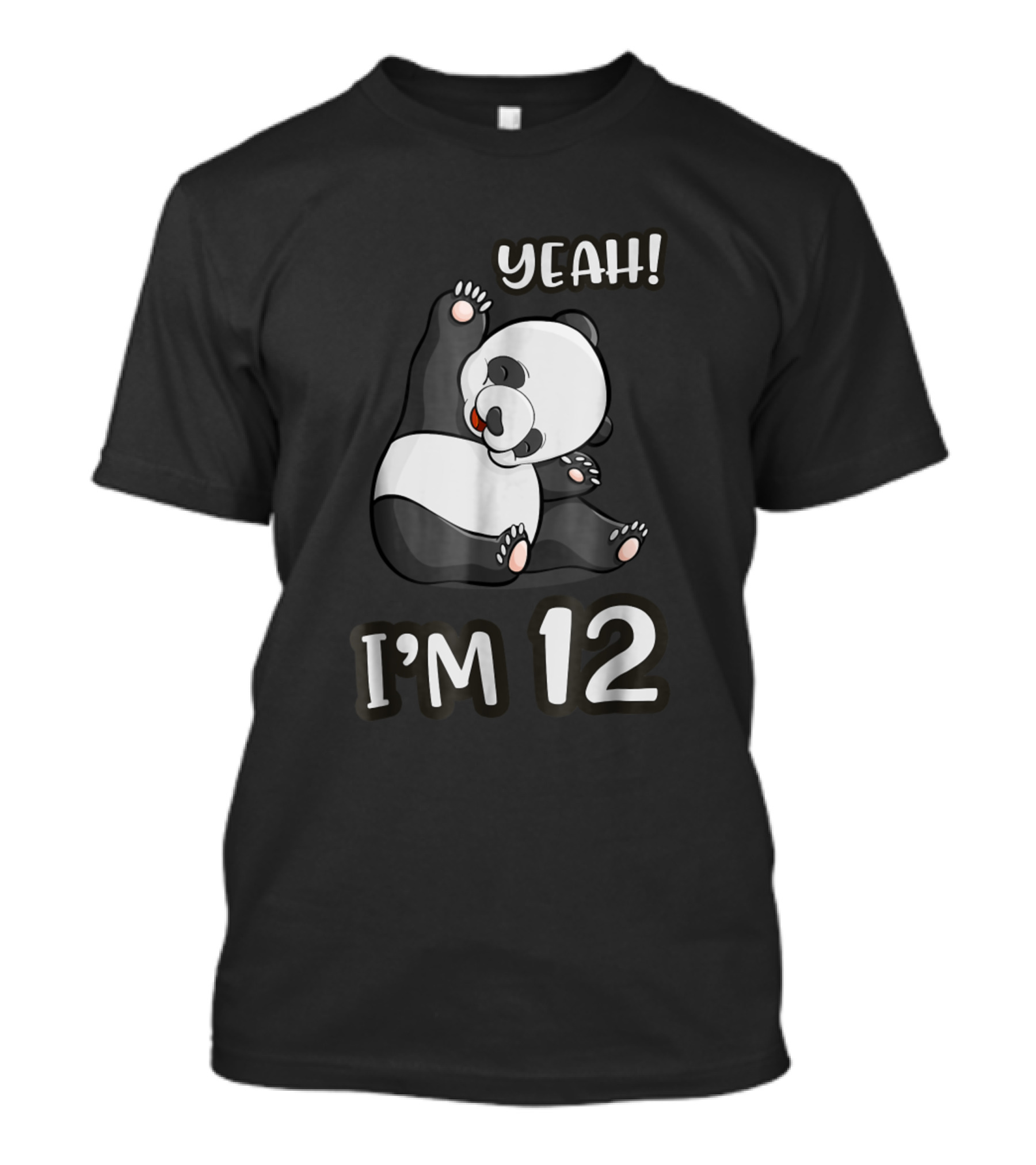 Yeah I'm 12 Year Old Girl Birthday Panda Lover T-Shirt