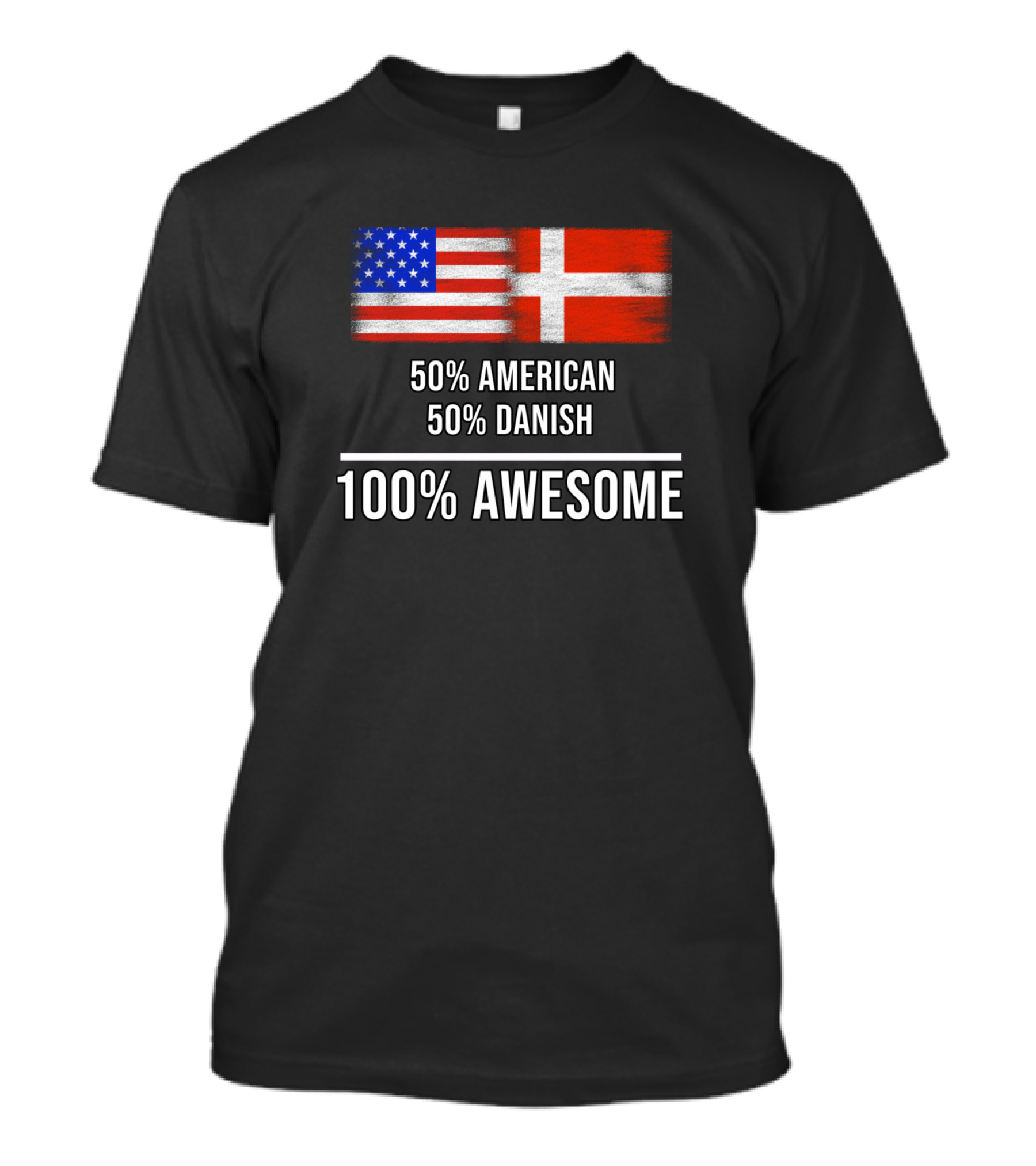 50 American 50 Danish 100 Awesome USA Denmark Flag Heritage T-Shirt