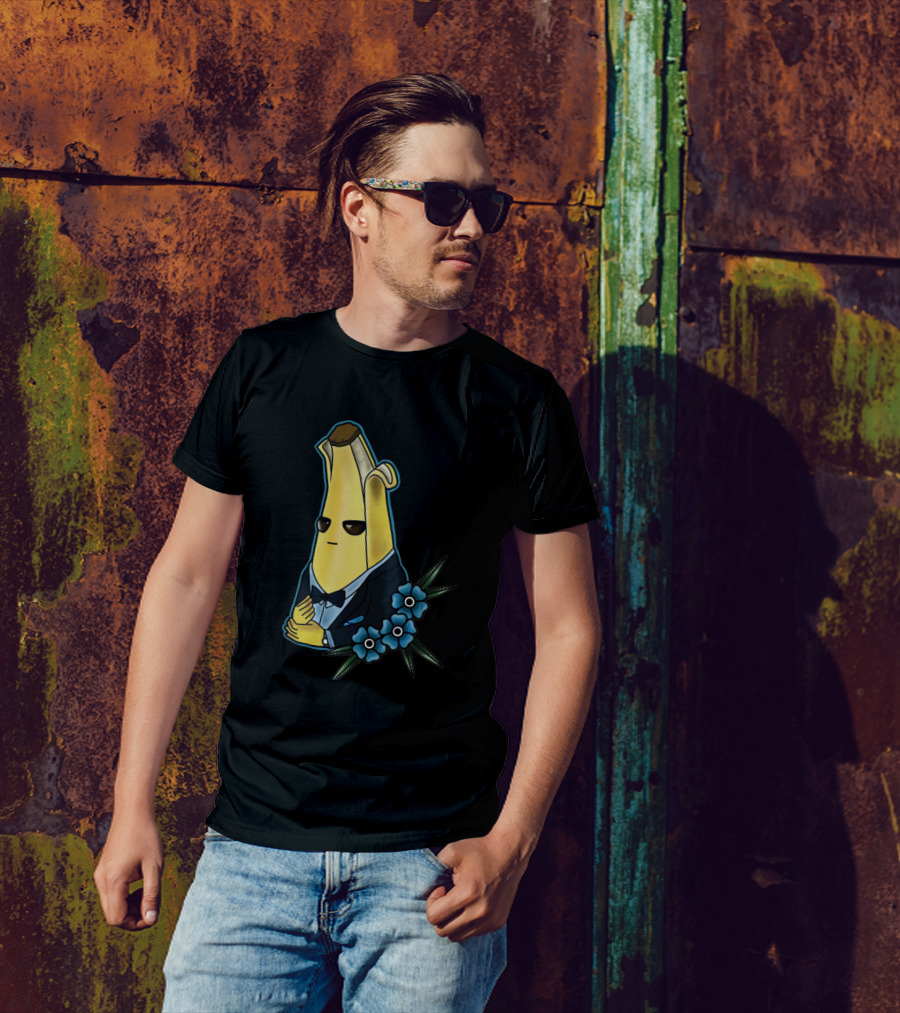 Agent Peely In Tuxedo With Blue Flowers T-Shirt