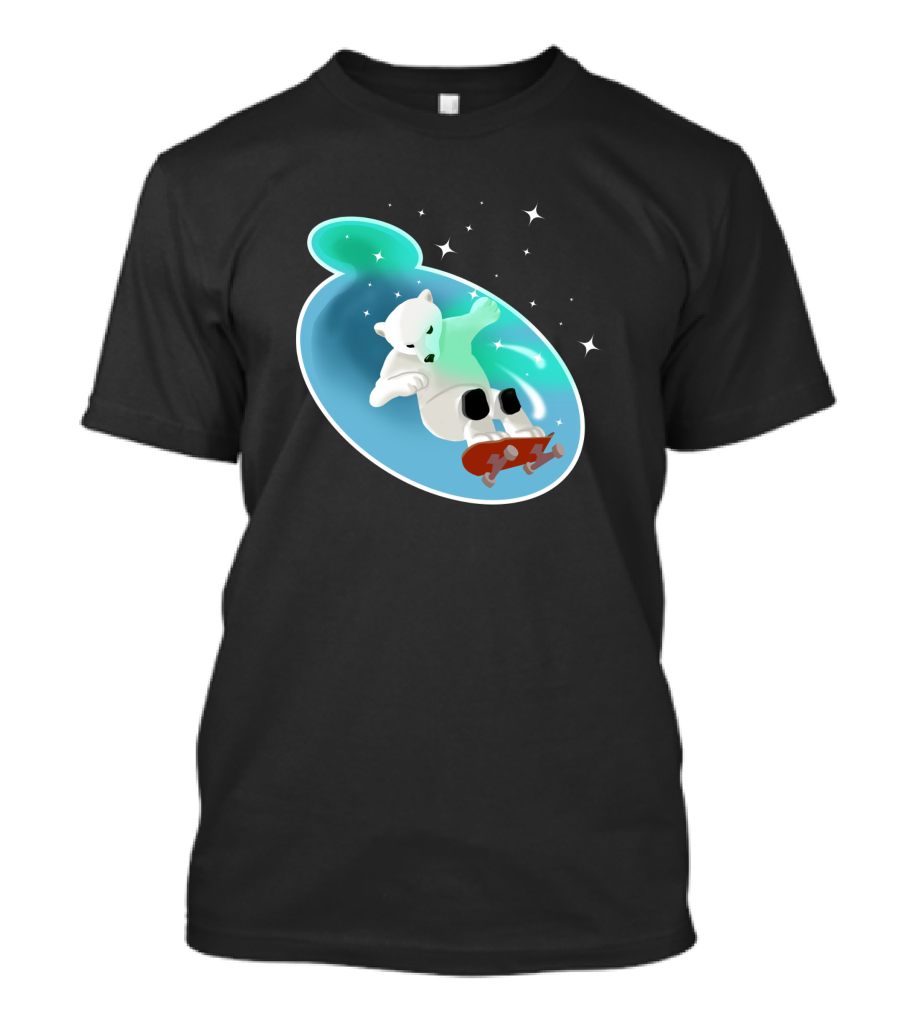 The Polar Bear Express Skateboarding Aurora Adventure T-Shirt