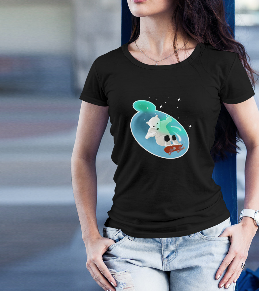 The Polar Bear Express Skateboarding Aurora Adventure T-Shirt