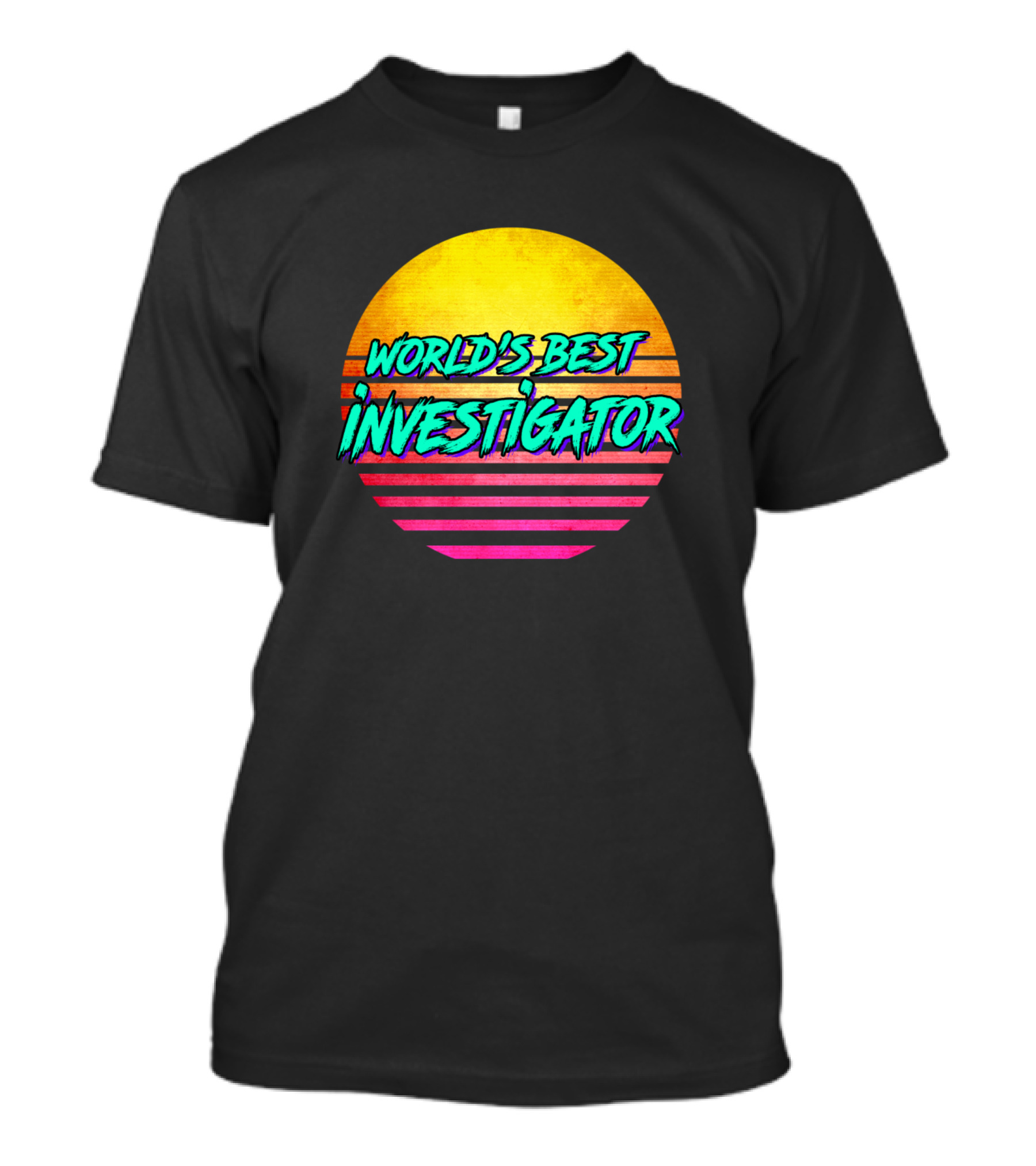 World's Best Investigator Retro Sunset T-Shirt