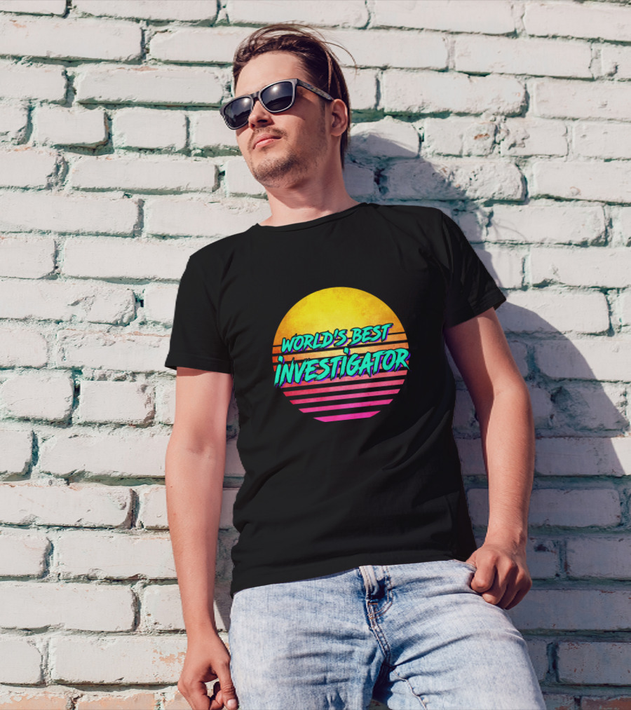World's Best Investigator Retro Sunset T-Shirt