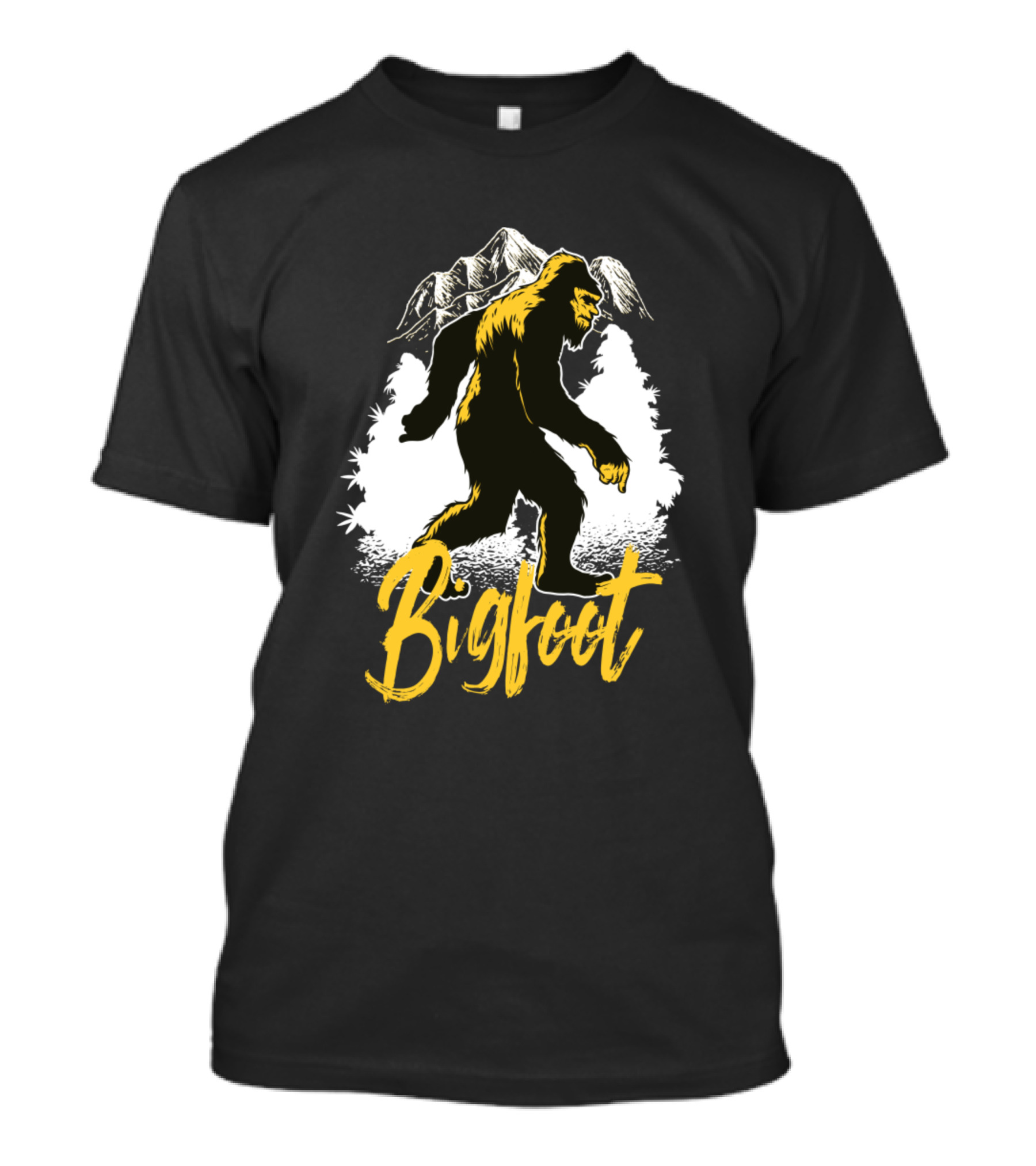 Bigfoot Cannabis Plants 420 Mountains Forest T-Shirt