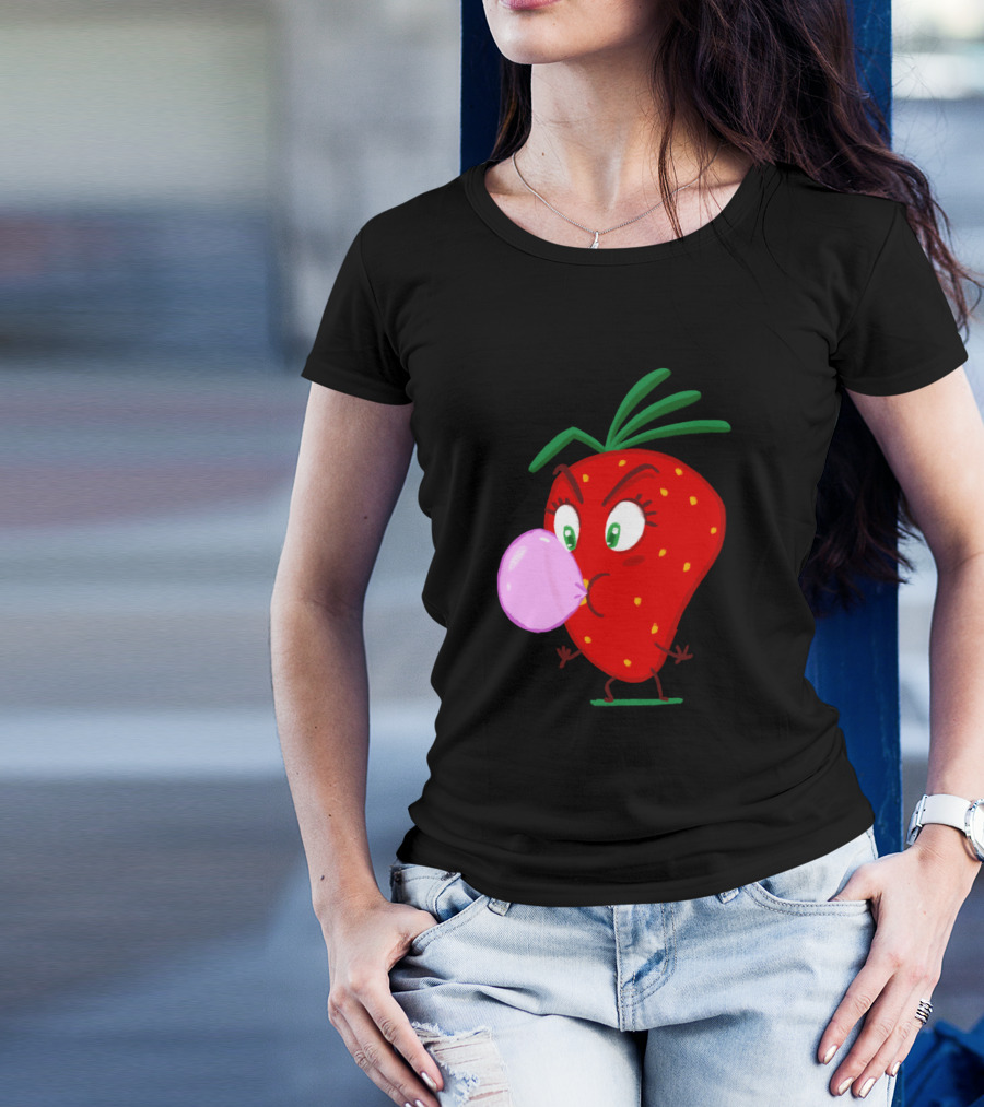 Blow Me Strawberry Bubblegum Cartoon T-Shirt
