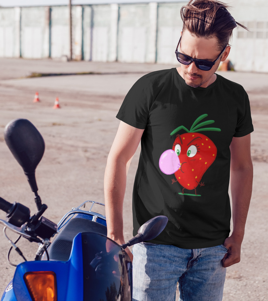 Blow Me Strawberry Bubblegum Cartoon T-Shirt