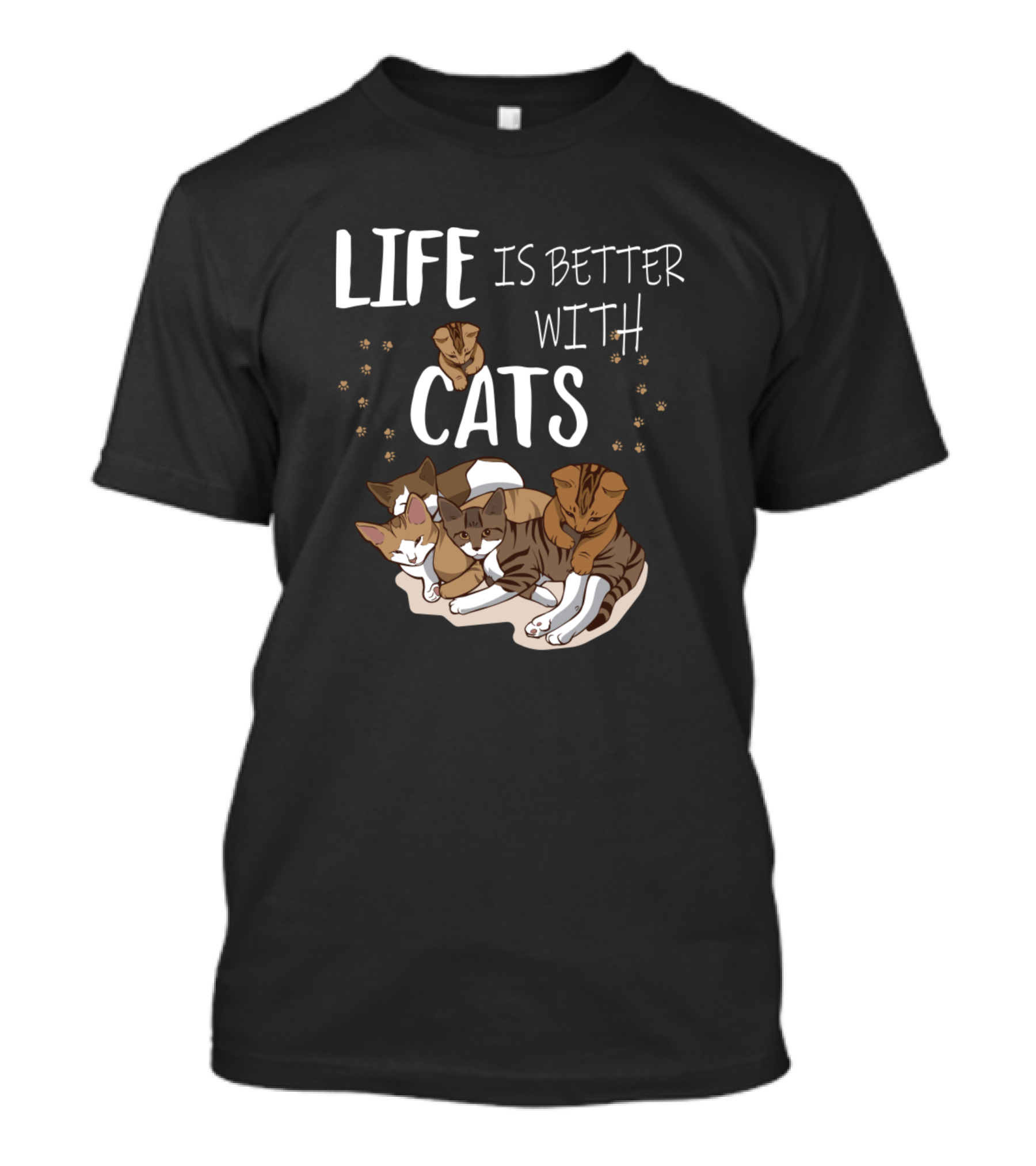 Life Is Better With Cats Surrounded By Cozy Kitten Companions T-Shirt