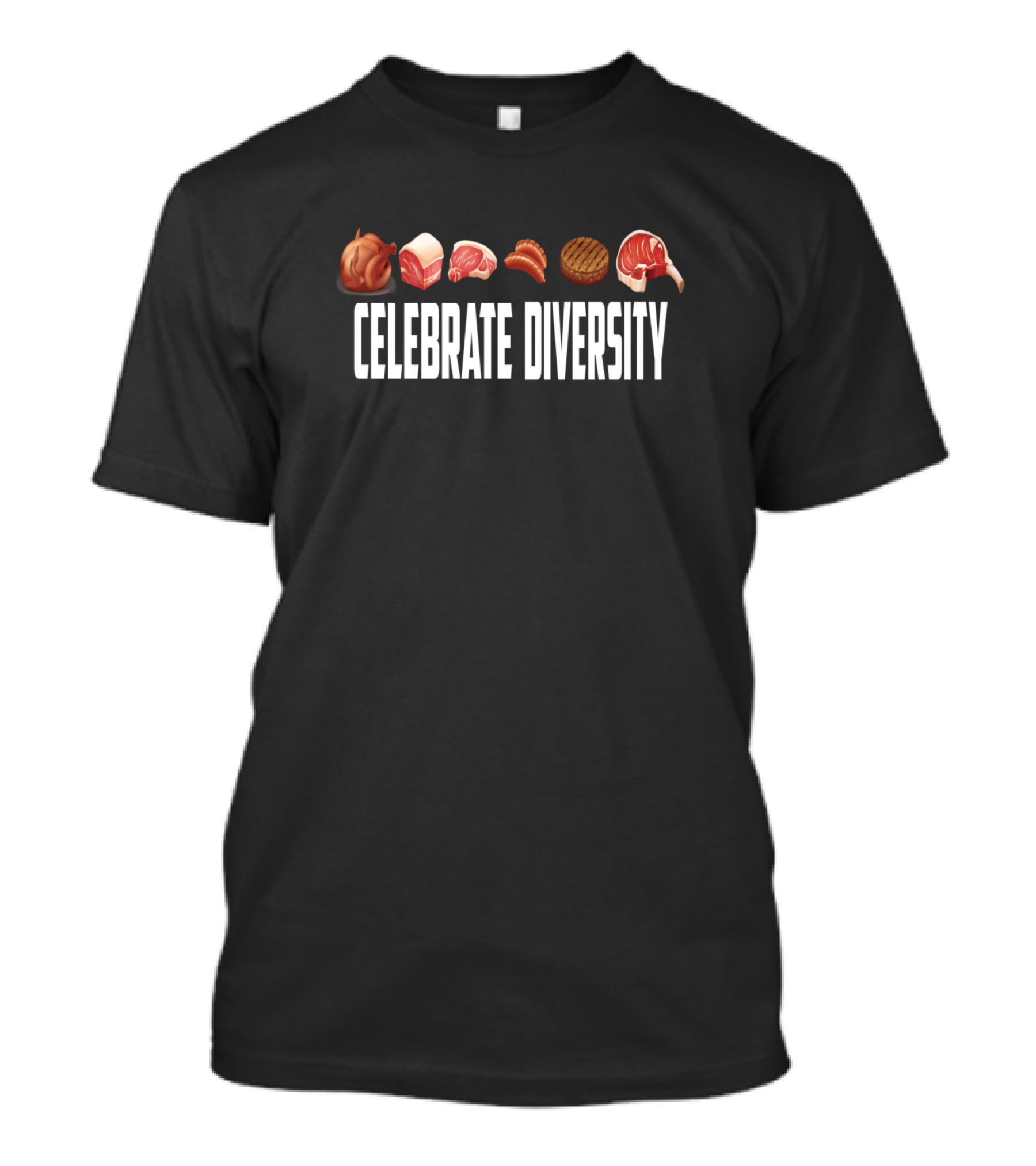 Celebrate Diversity Steak BBQ Enthusiast Grill Meat Variety T-Shirt