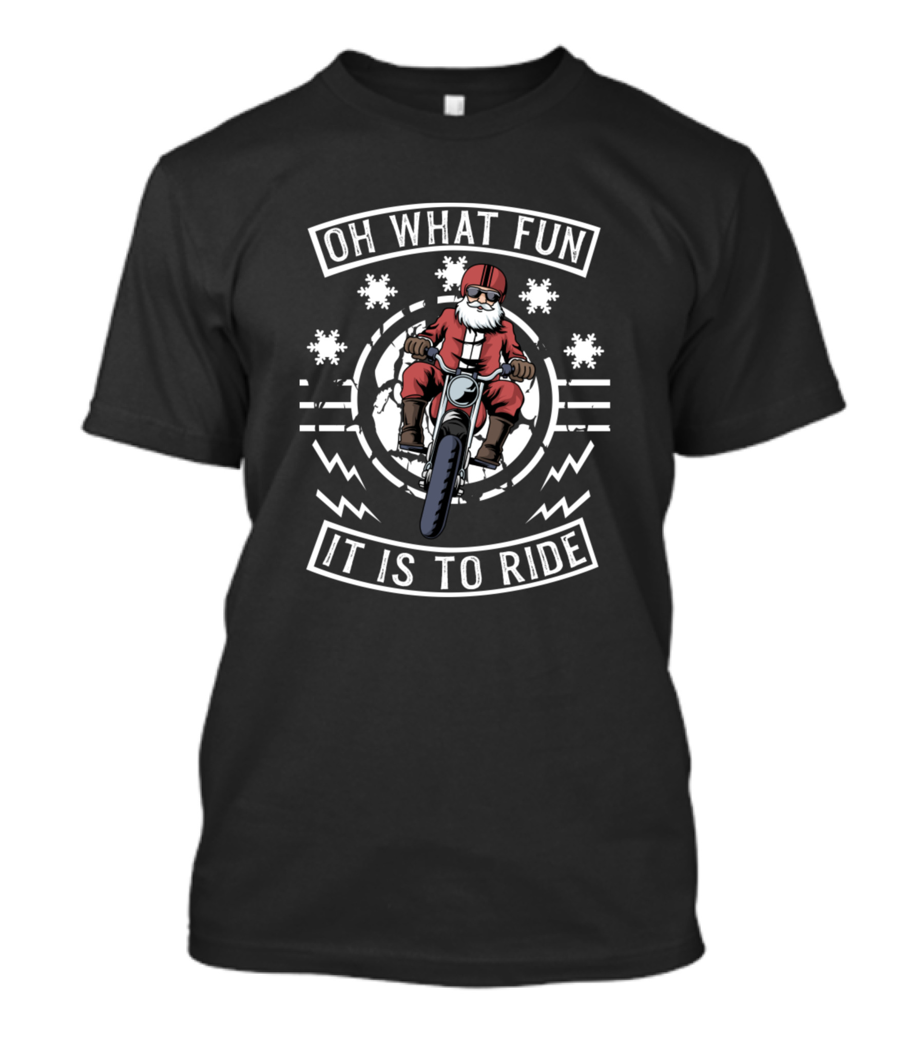 Christmas Motorcycle Santa Claus Oh What Fun It Is To Ride Biker Dad T-Shirt