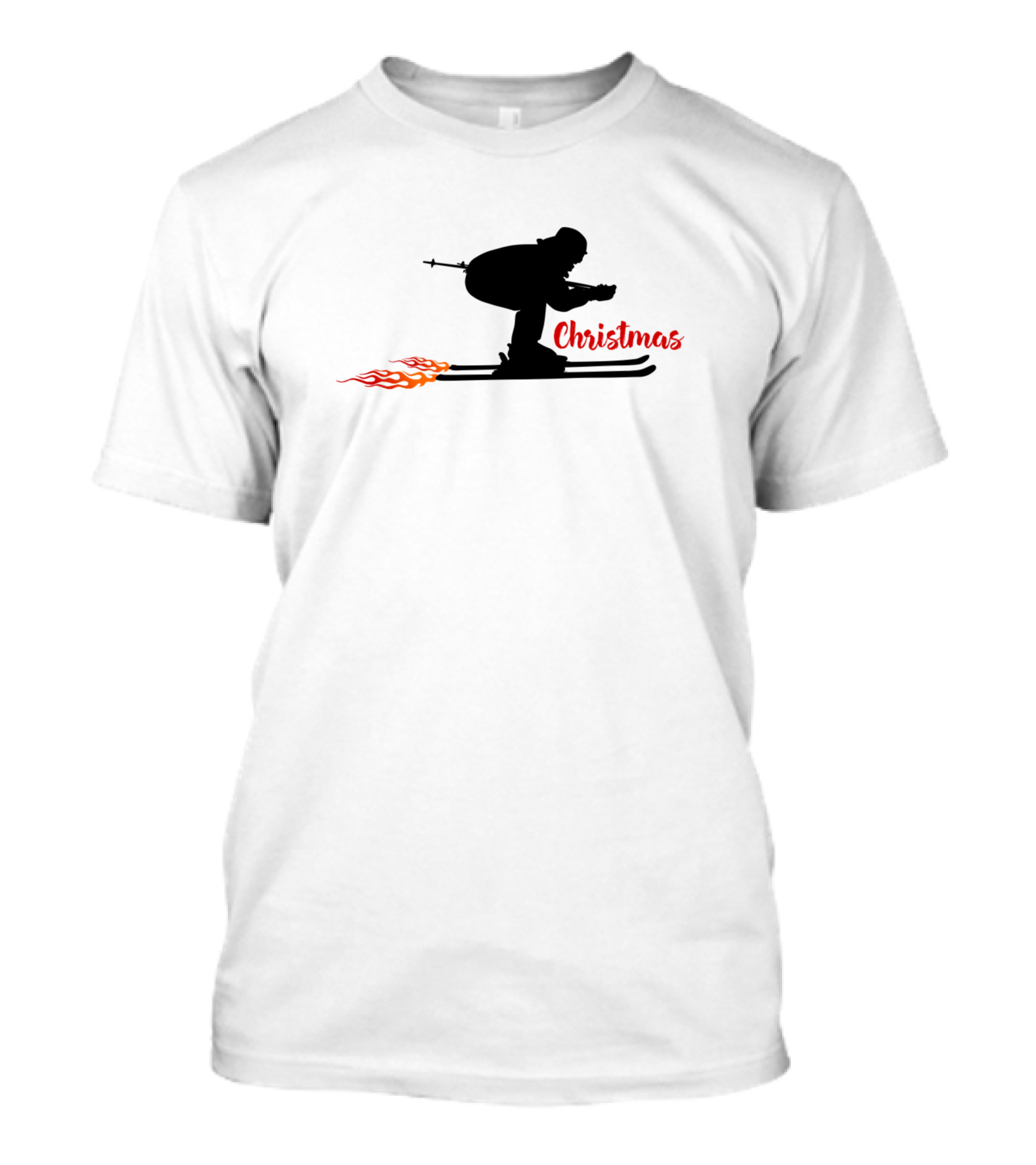 Christmas Skiing Flames United States T-Shirt