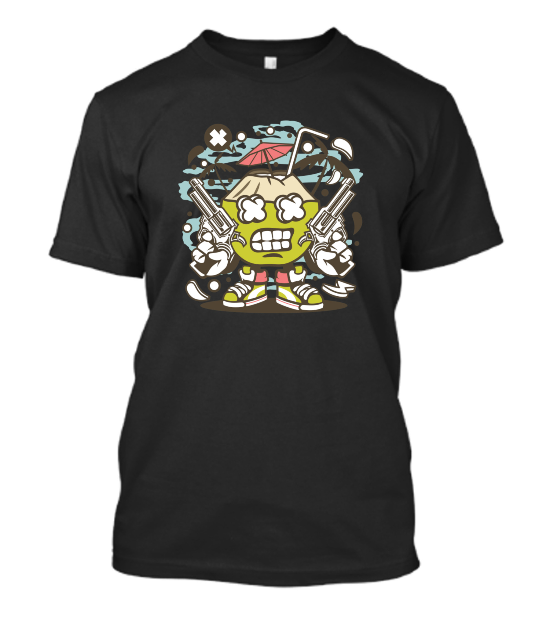 Coconut Killer Guns Animated Characters Comics T-Shirt
