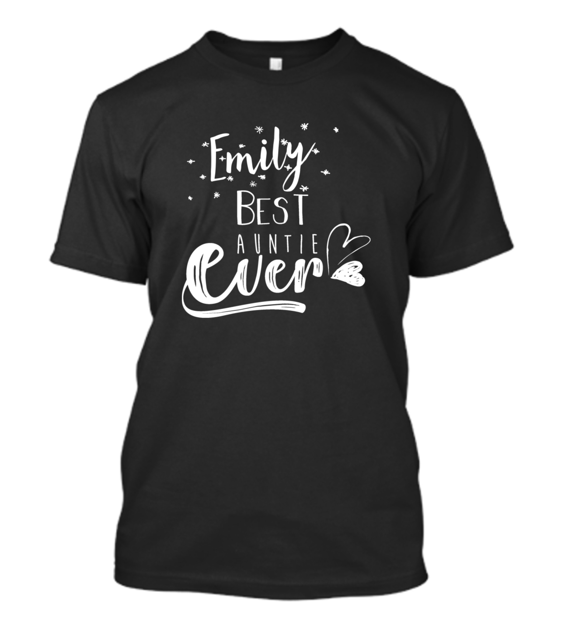 Emily Best Auntie Ever Hearts Snowflakes T-Shirt