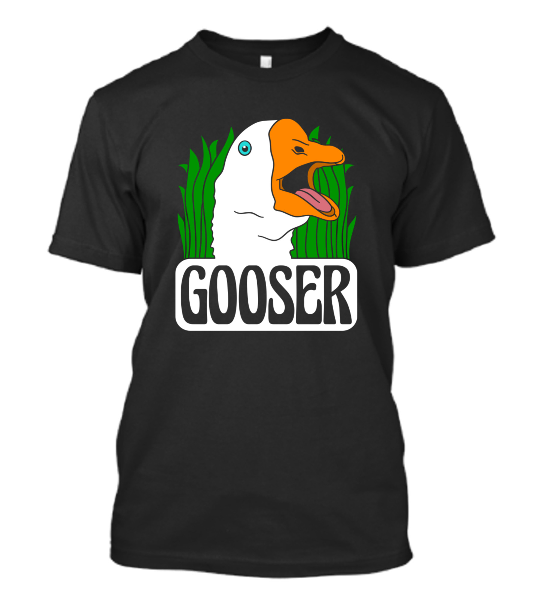 Gooser Funny Goose In Grass T-Shirt