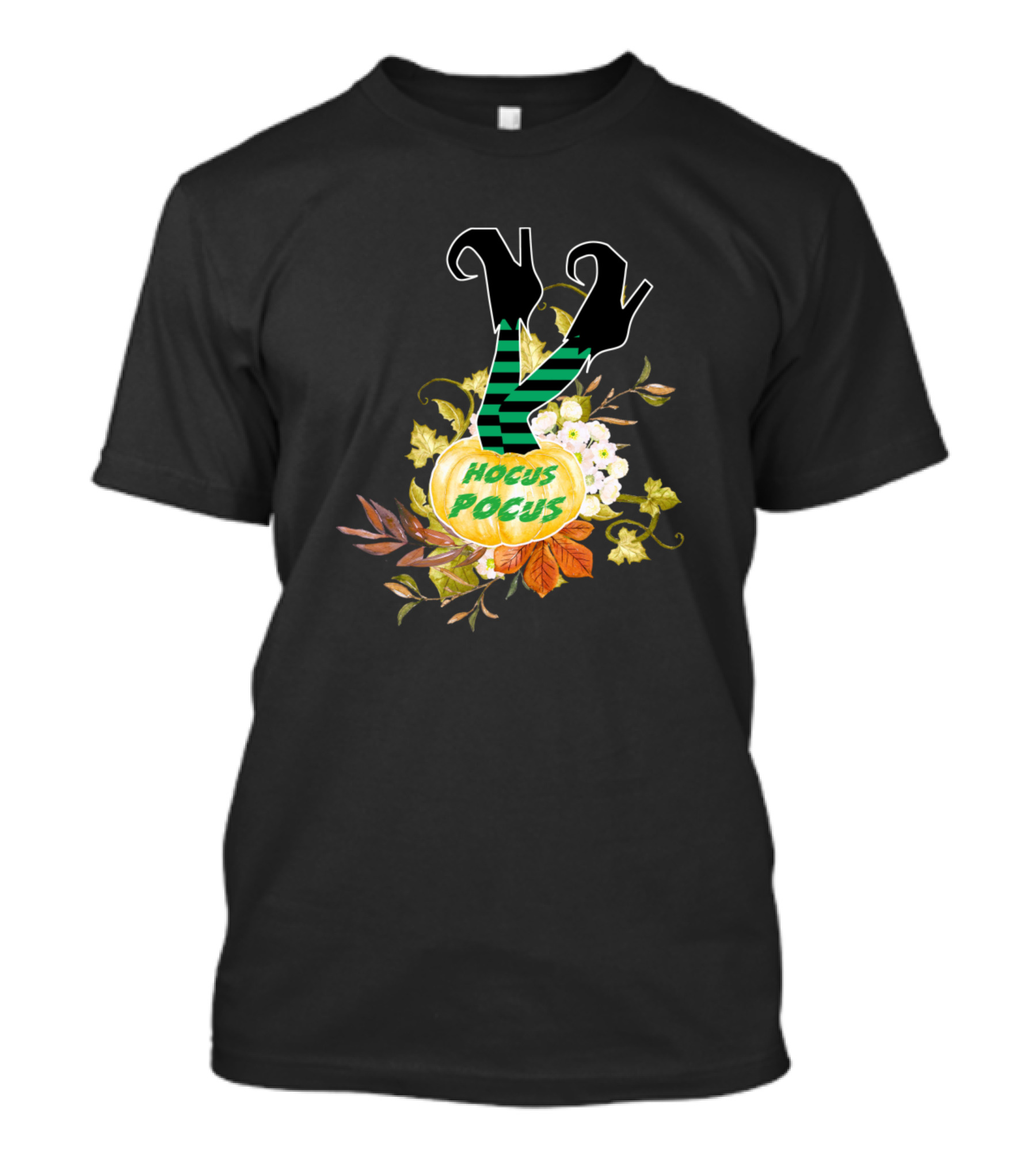 Hocus Pocus Halloween Pumpkin Witches Legs Floral T-Shirt