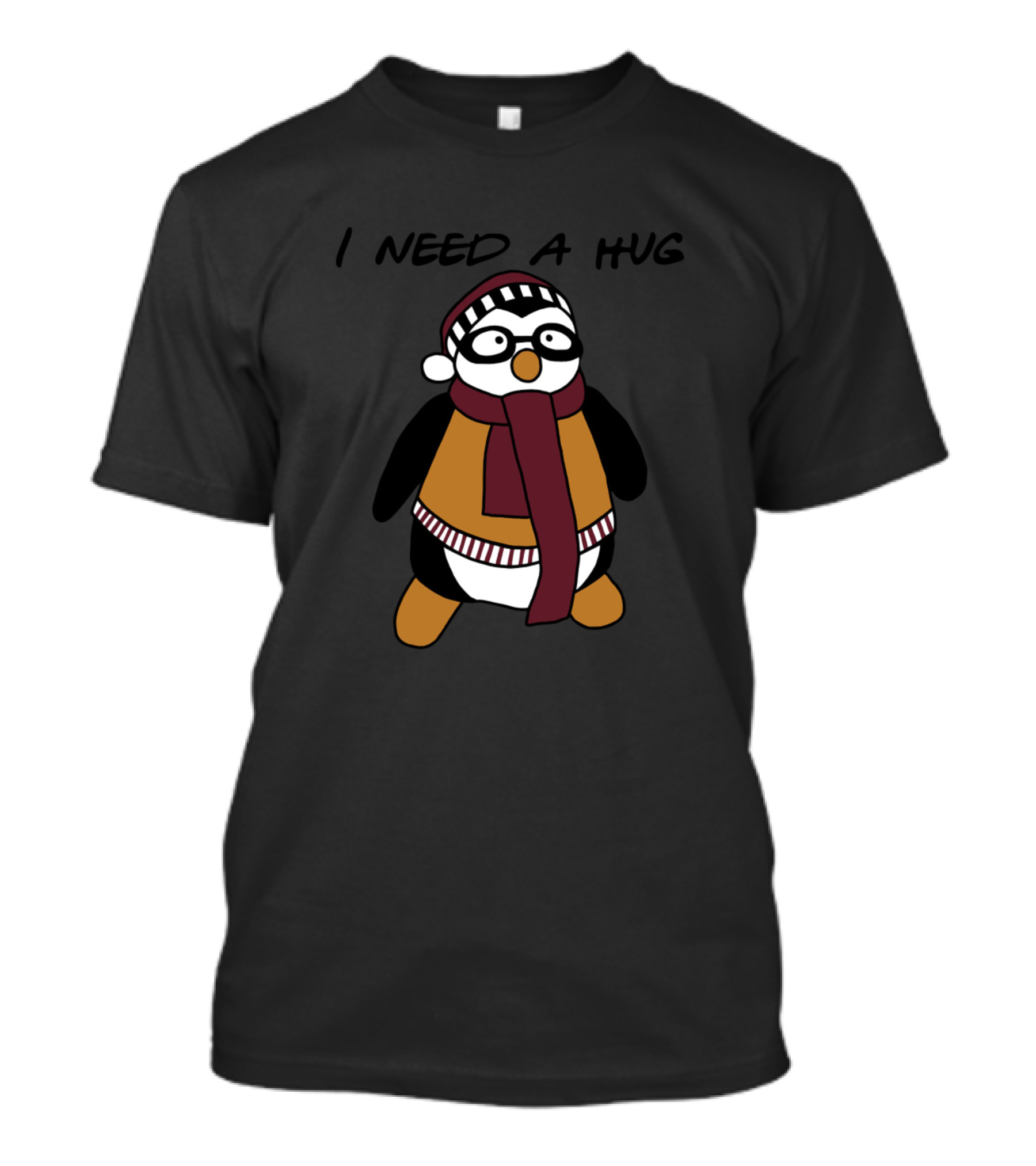 Hugsy Pingu I Need A Hug Penguin Scarf Hat T-Shirt