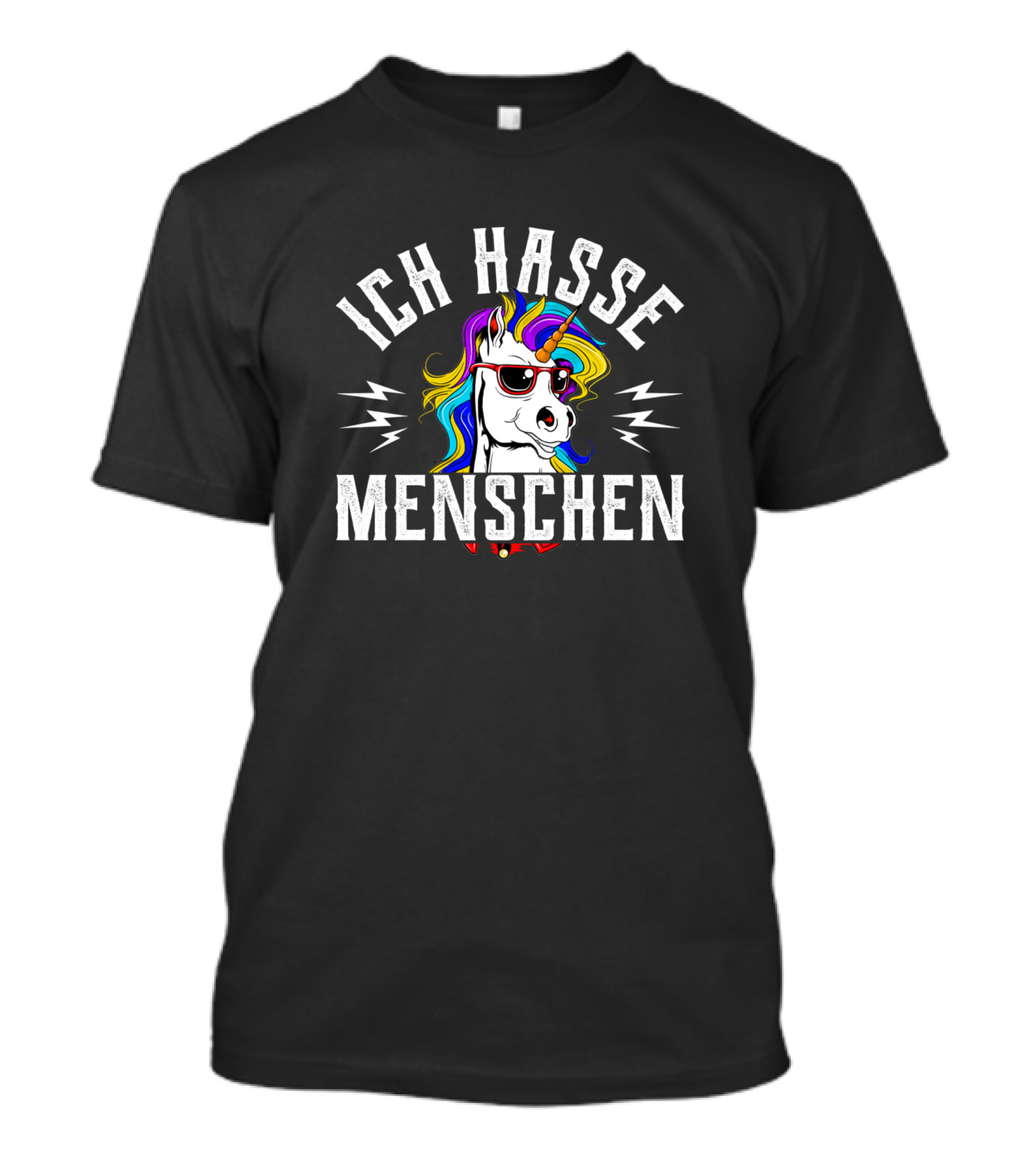Ich Hasse Menschen Unicorn Einhorn Rainbow Sunglasses T-Shirt