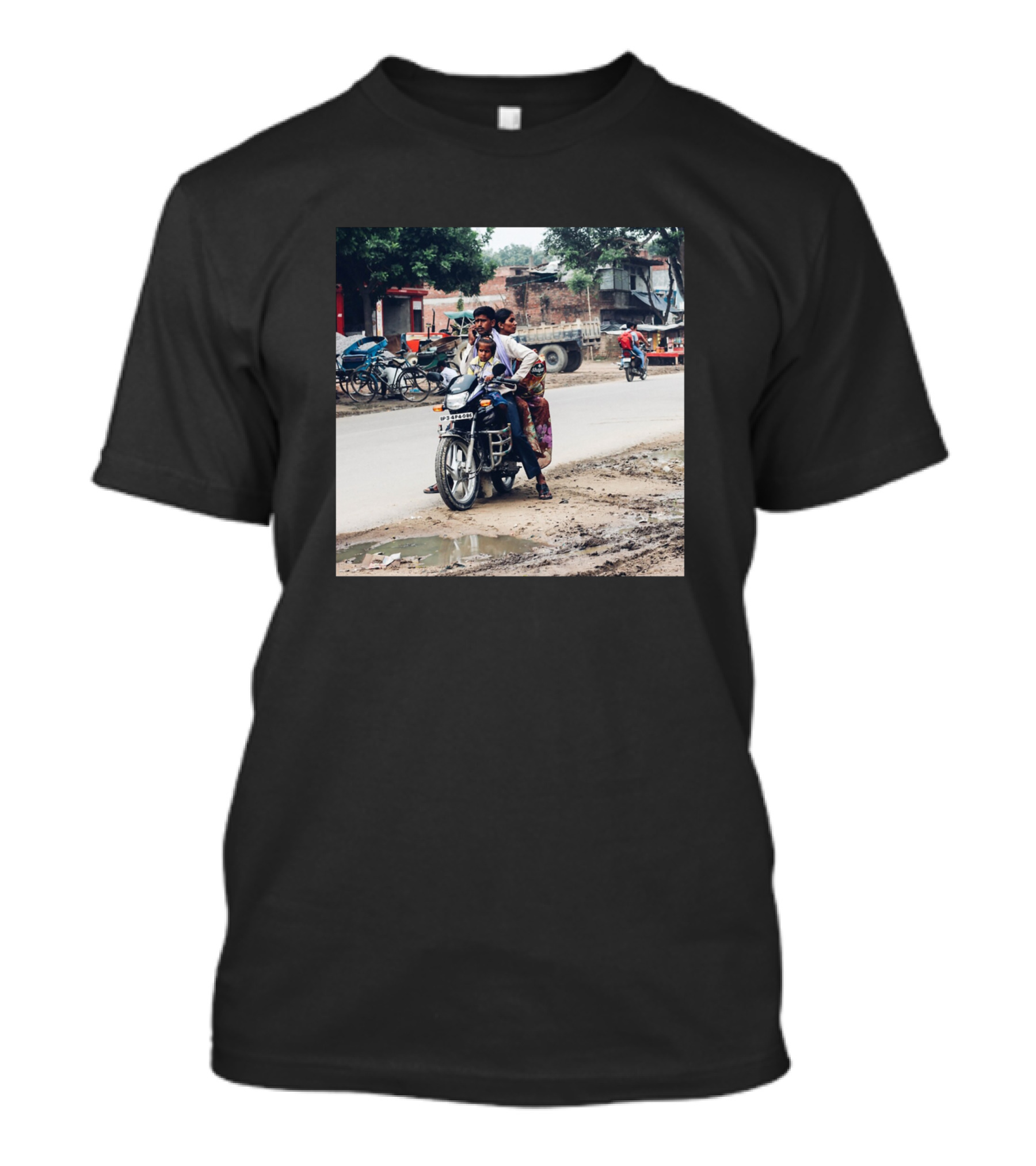 India Lifestyle Motorcycle Road Scene T-Shirt