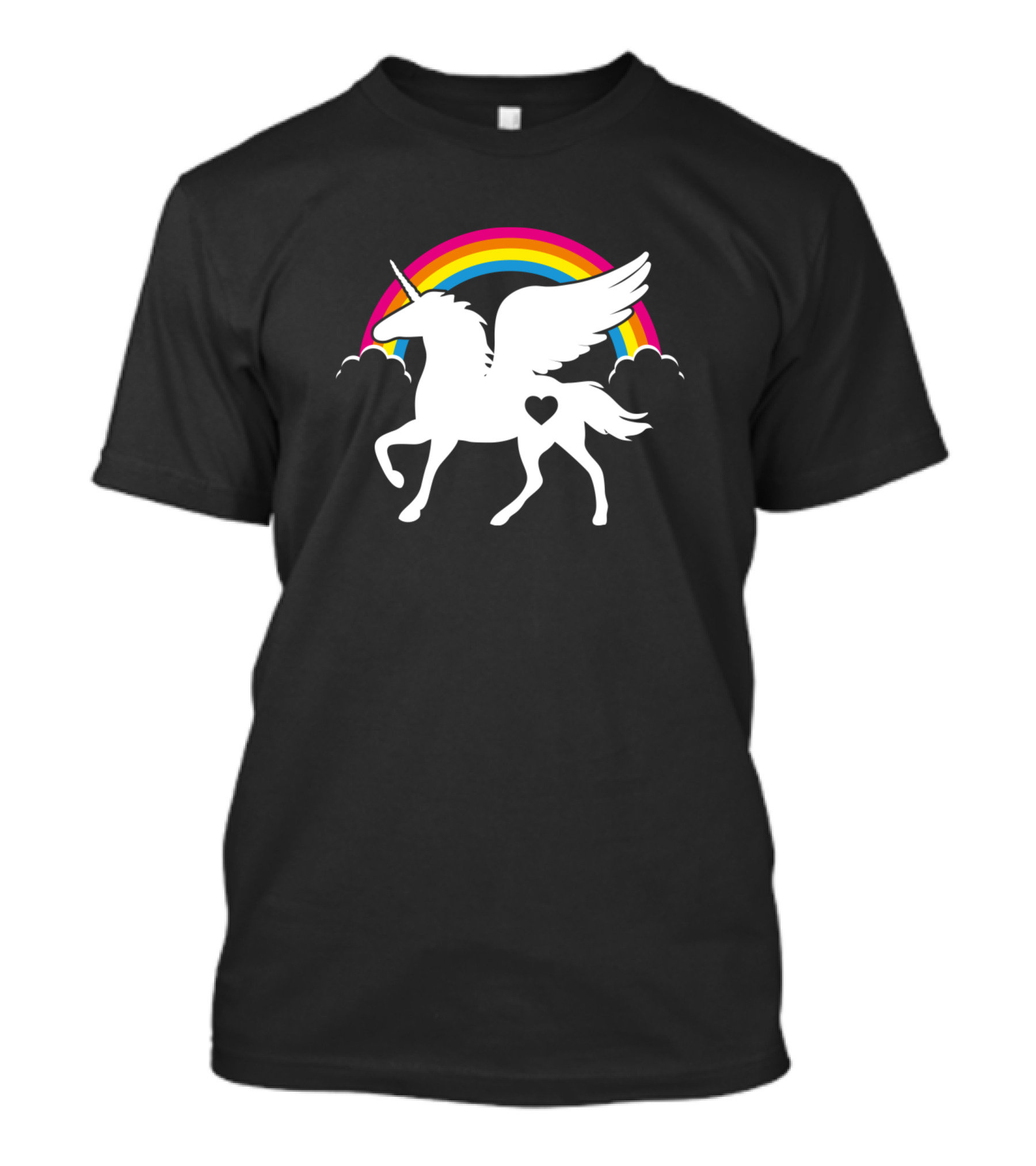 Magic Fantasy Unicorn With Wings And Rainbow T-Shirt