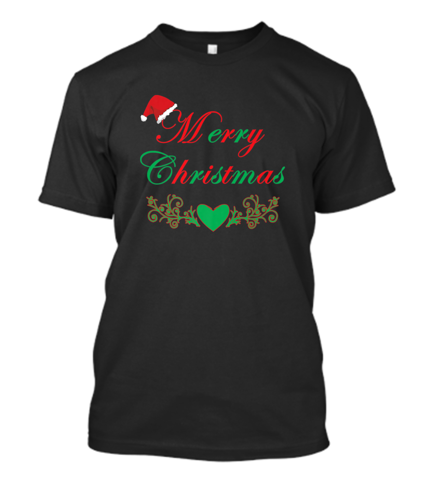 Merry Christmas Santa Claus Hat Heart T-Shirt