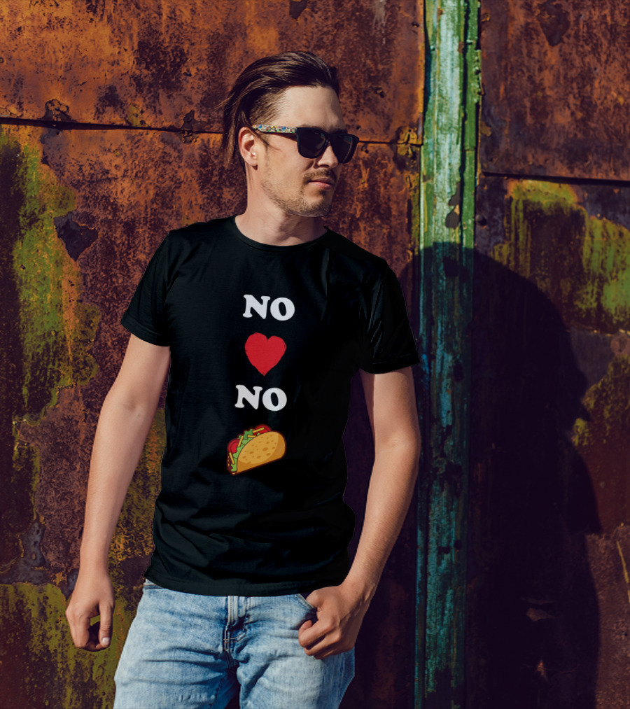 No Love No Tacos Mexican Heart Emoji Taco Emoji T-Shirt