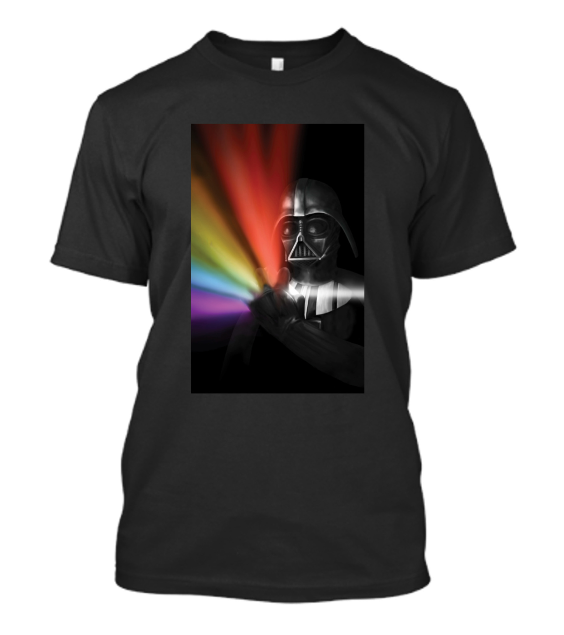 Pinkfloyd Dark Side Of The Moon Meets Star Wars Vader Prism Spectrum T-Shirt