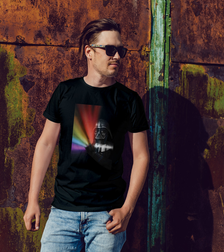 Pinkfloyd Dark Side Of The Moon Meets Star Wars Vader Prism Spectrum T-Shirt