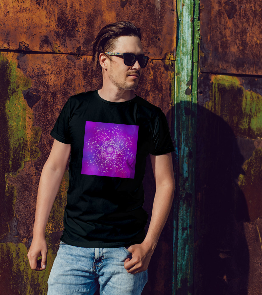 Purple Mandala Galaxy Cosmic Spiral T-Shirt
