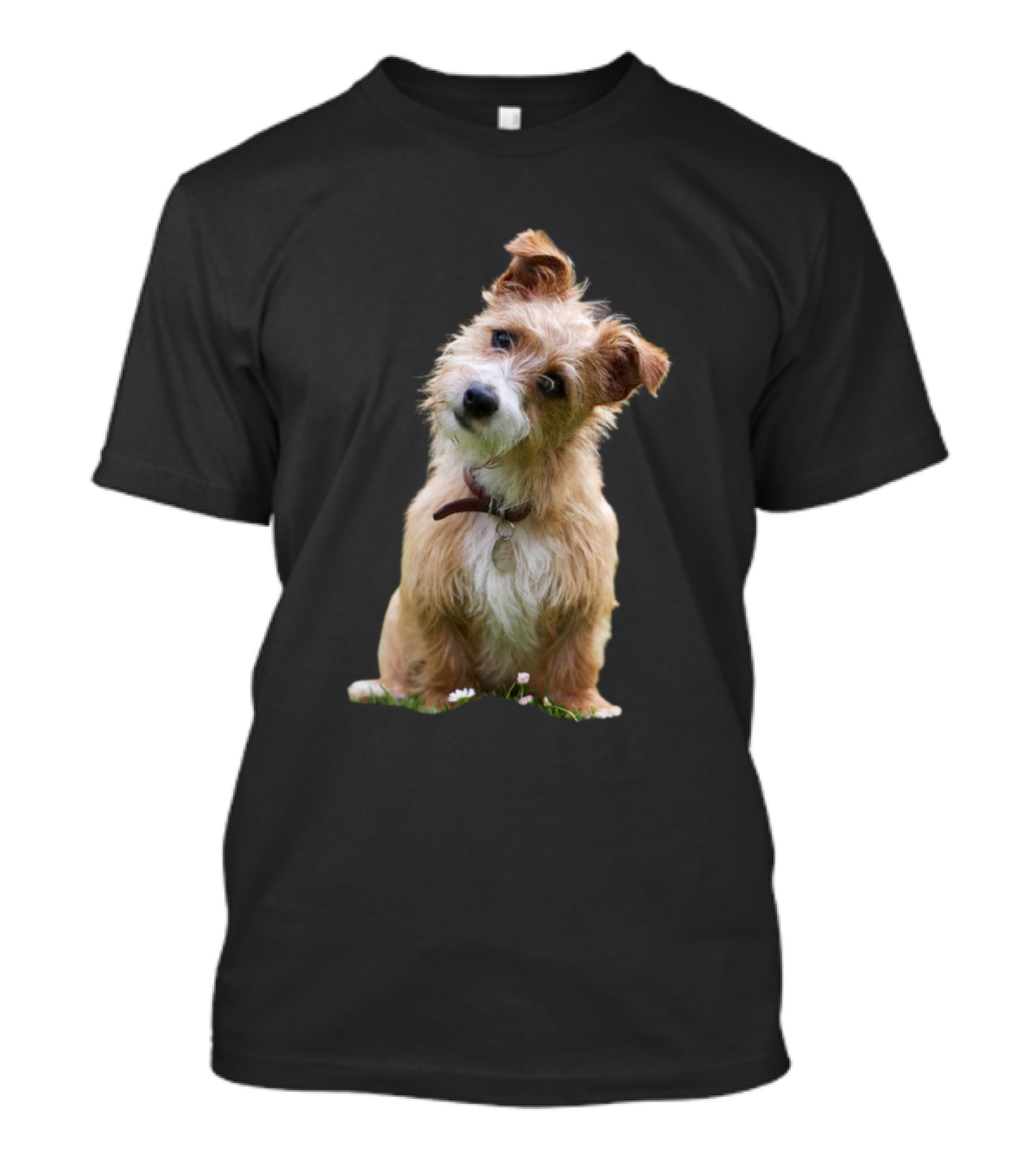 Scruffy Dog Cute Terrier With Head Tilt And Fluffy Ears T-Shirt