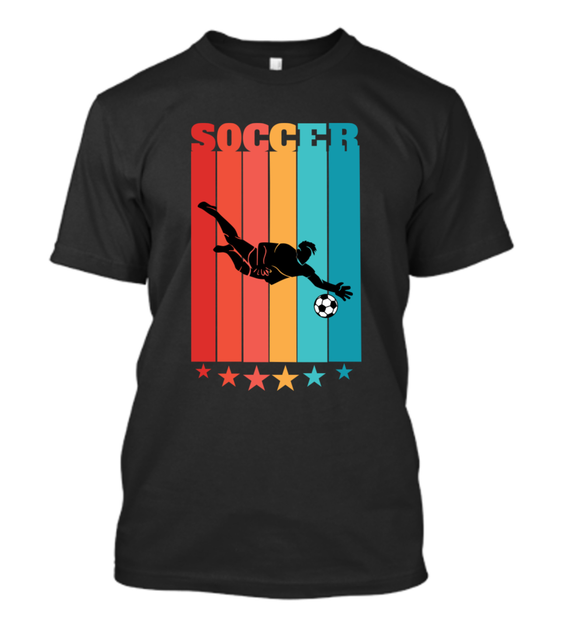 Soccer Goalie Keeper Retro Silhouette Stars T-Shirt