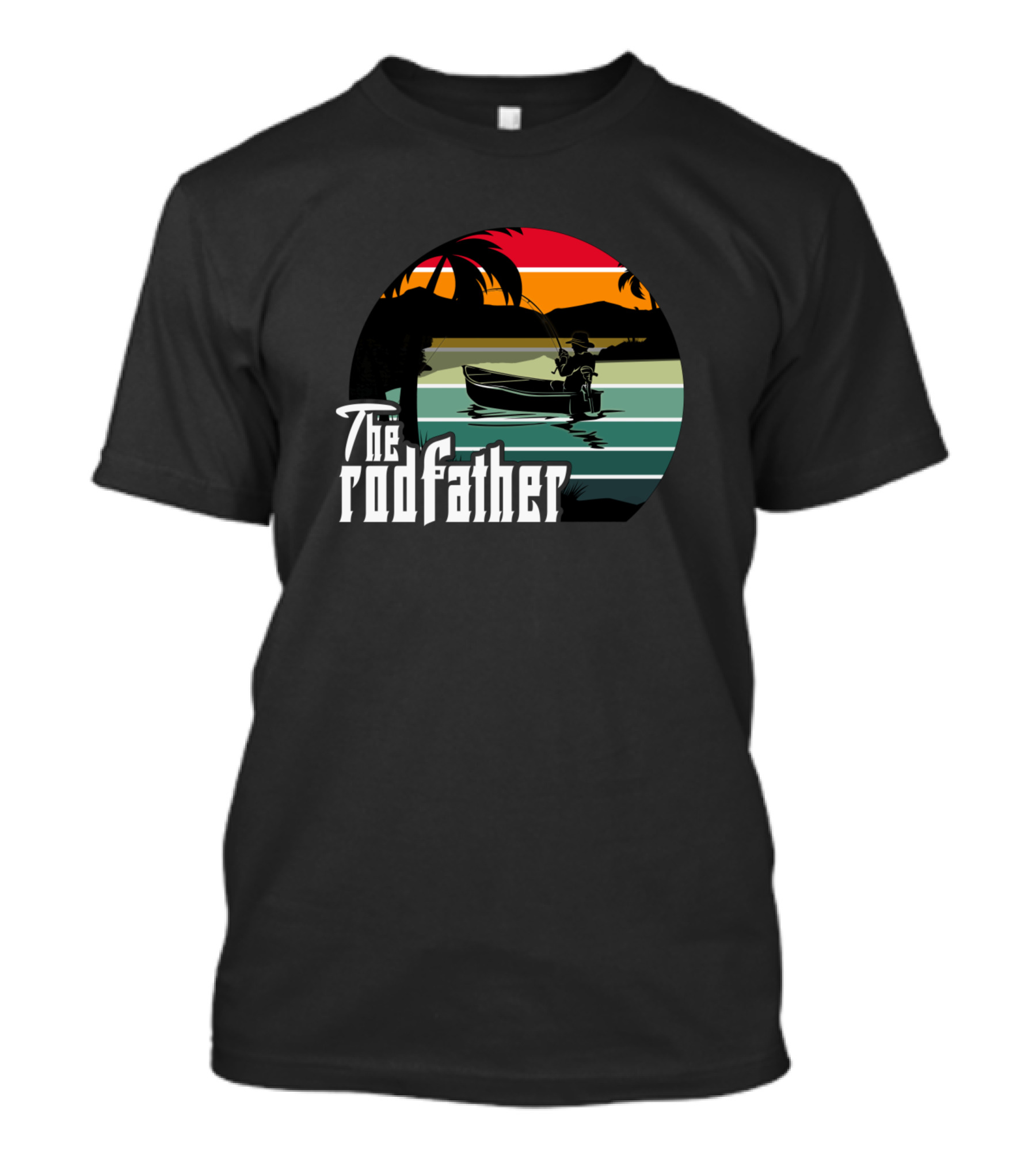 The Rodfather Fishing Vintage Sunset T-Shirt
