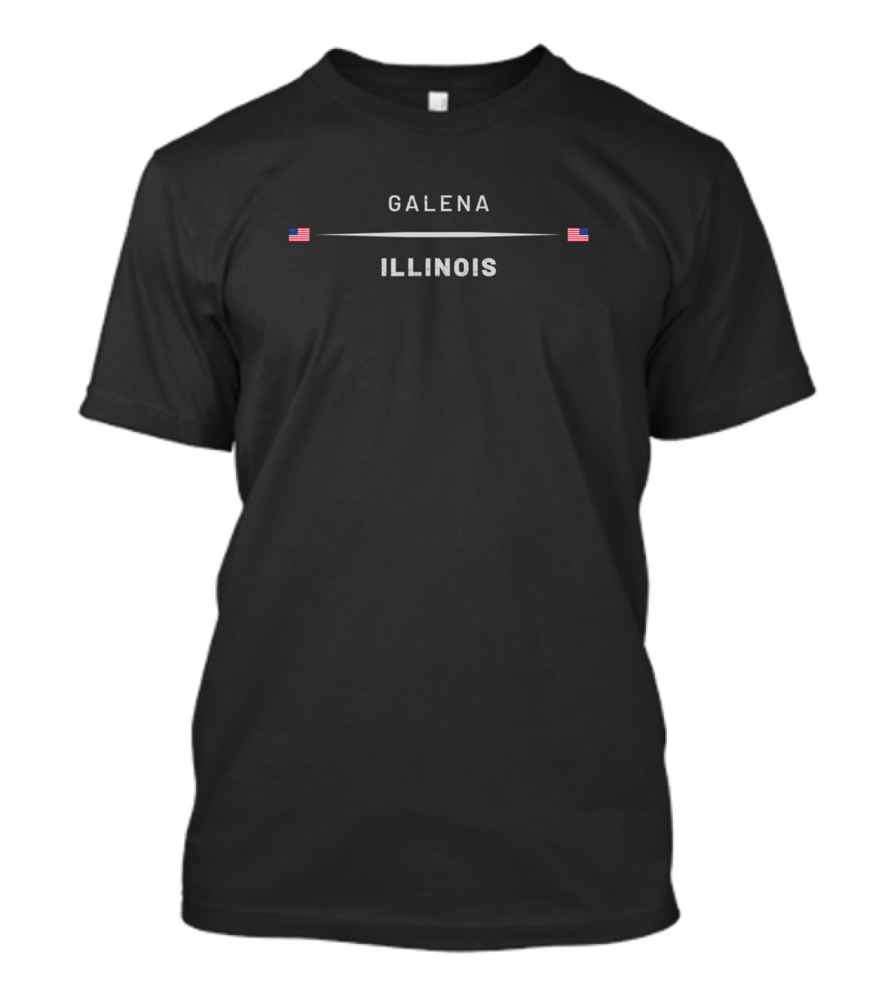 Galena Illinois American Flag Vintage Typography T-Shirt