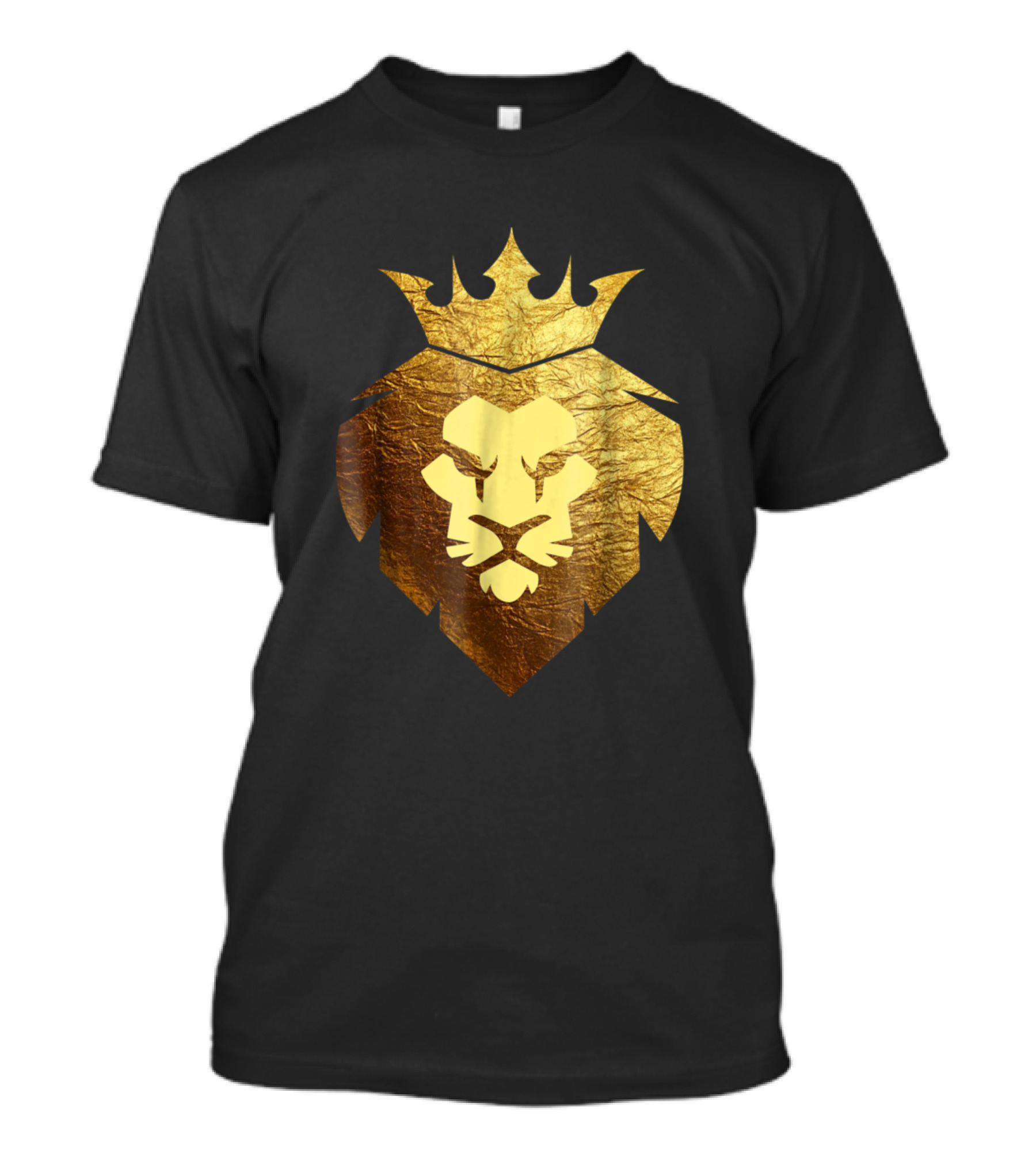 Gold Lion King Crowned Jungle Emblem T-Shirt