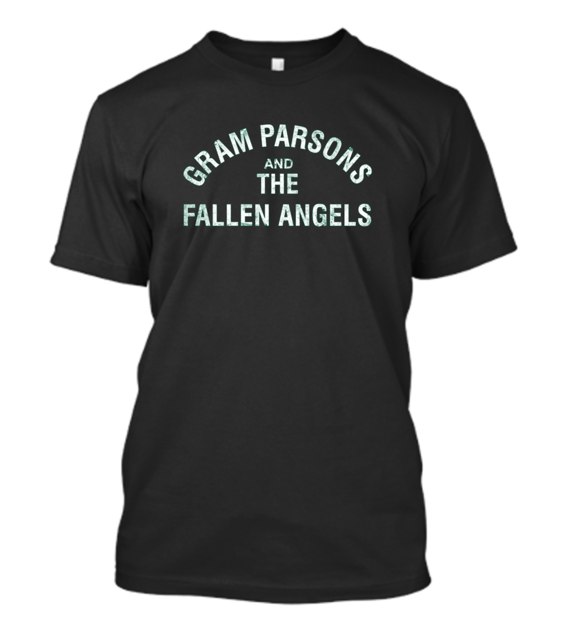 Gram Parsons And The Fallen Angels Distressed White Text Iconic Band T-Shirt