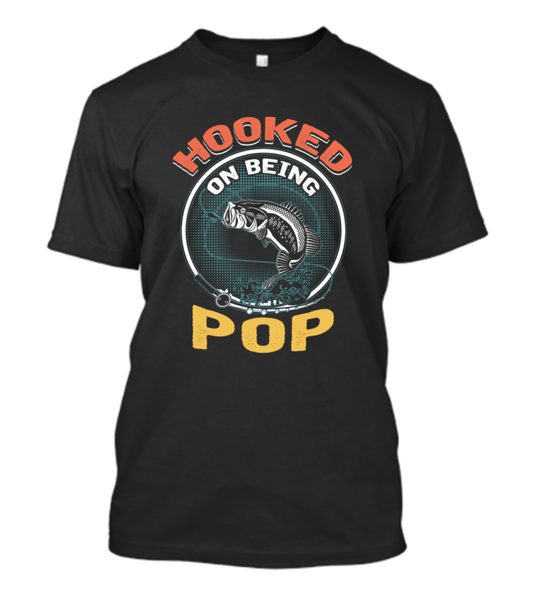 Hooked On Being Pop Fishing Bass T-Shirt