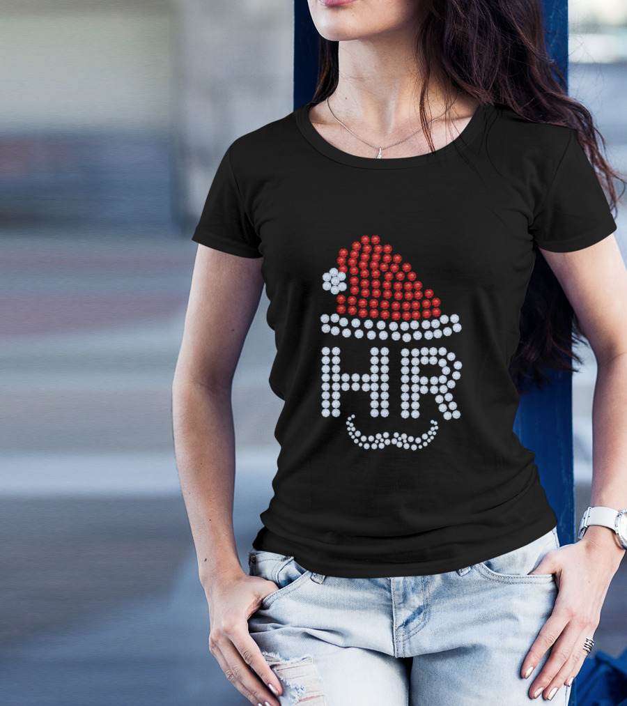 HR Santa Hat Christmas Human Resource Team Matching Festive T-Shirt