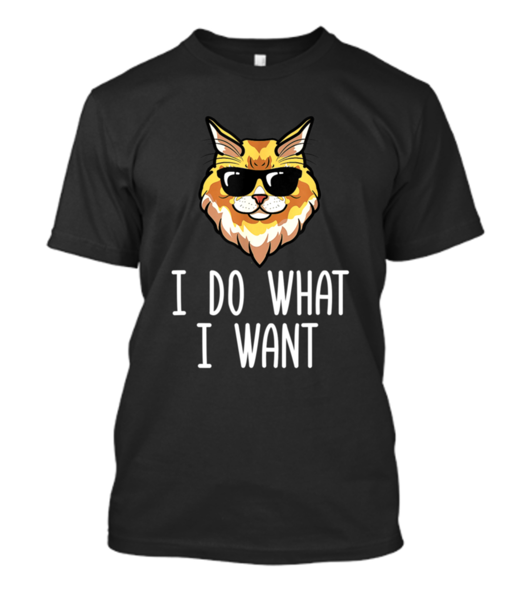 I Do What I Want Maine Cat Funny Sunglasses T-Shirt