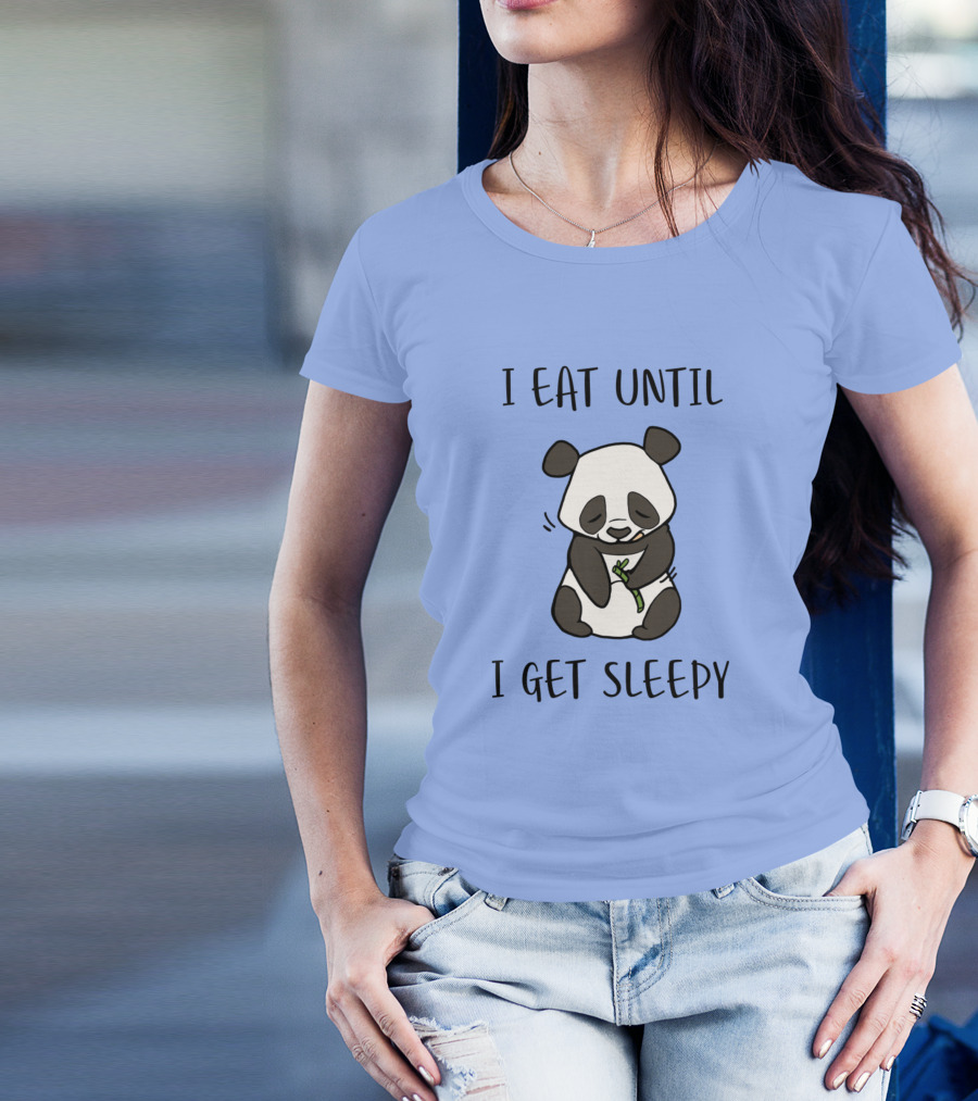 I Eat Until I Get Sleepy Panda Eating Bamboo T-Shirt