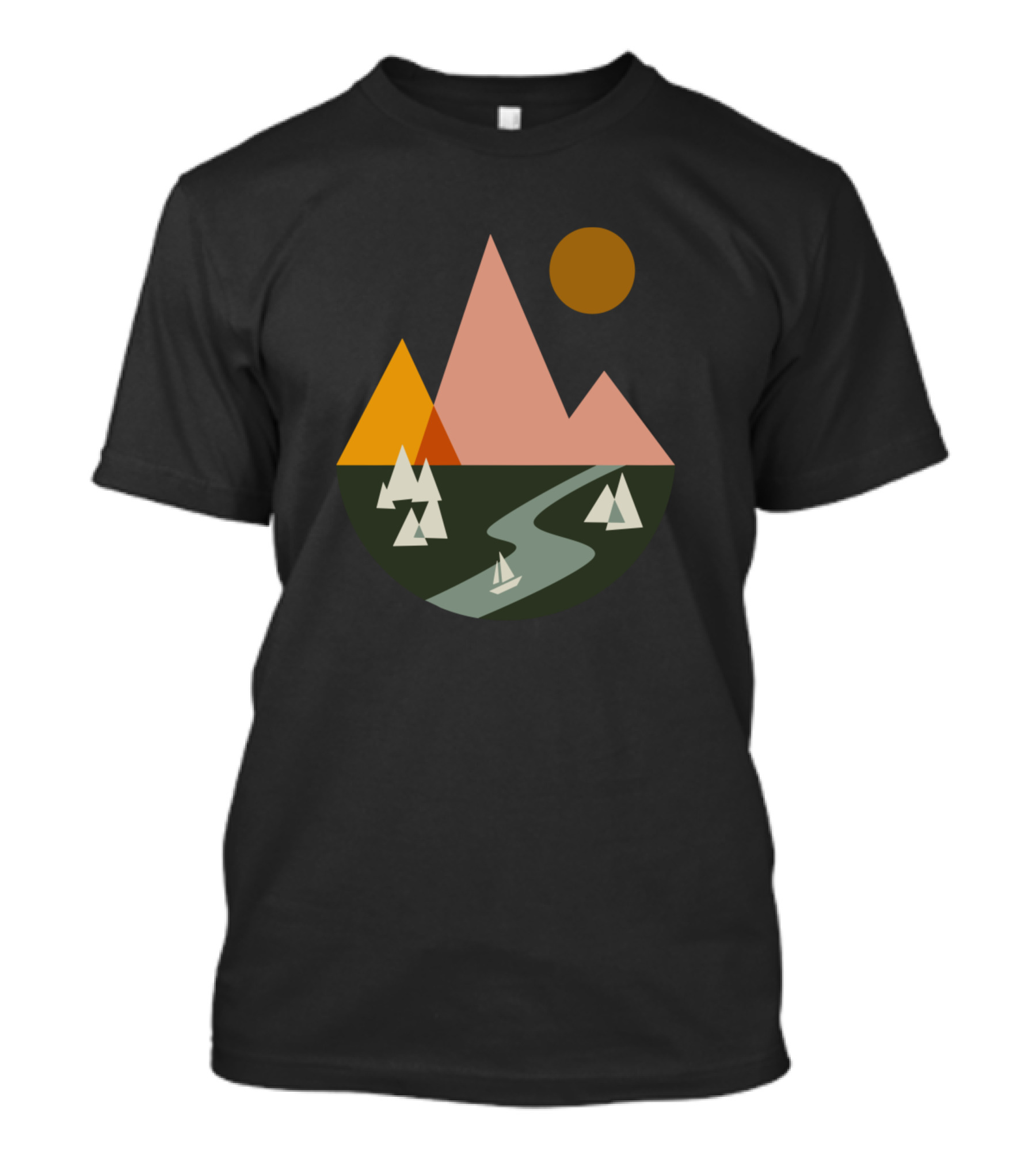 Triangle Mountain Sun River Voyage T-Shirt
