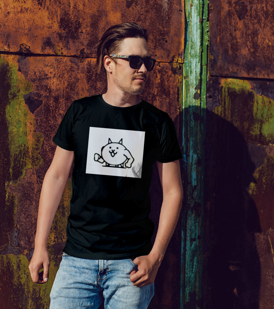 Macho Buff Cat Cartoon T-Shirt