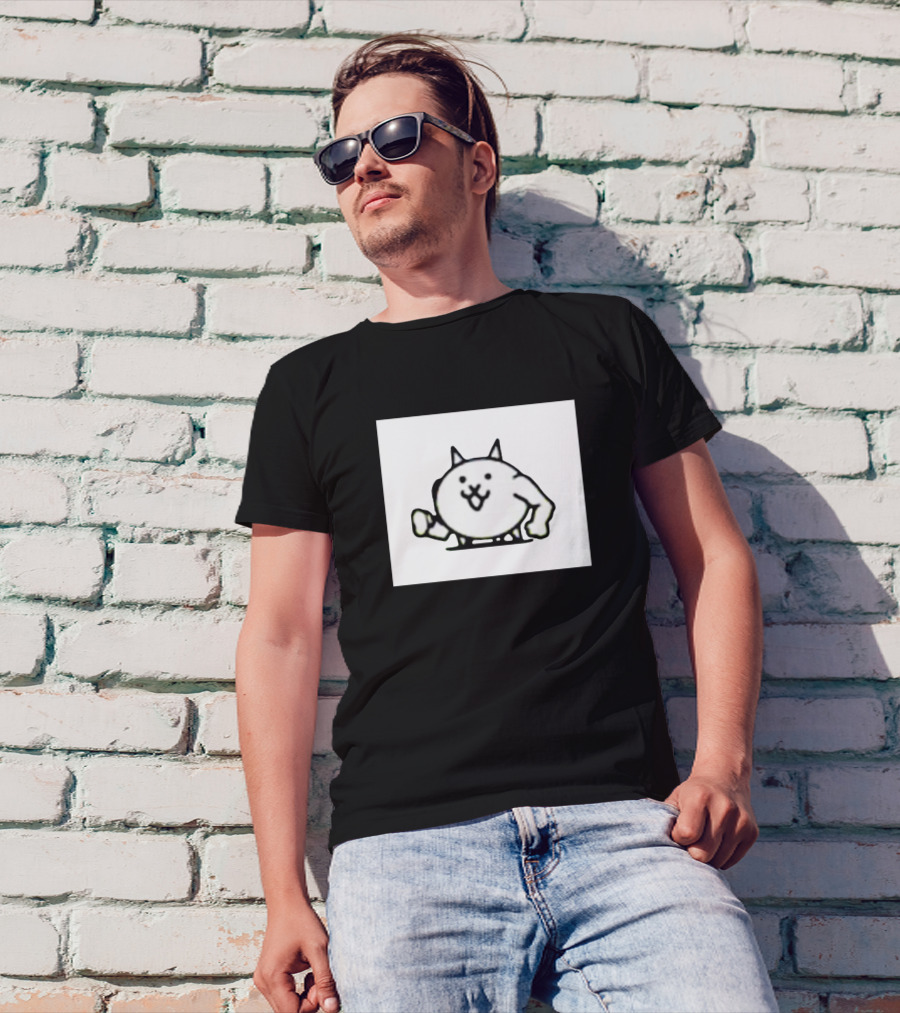 Macho Buff Cat Cartoon T-Shirt